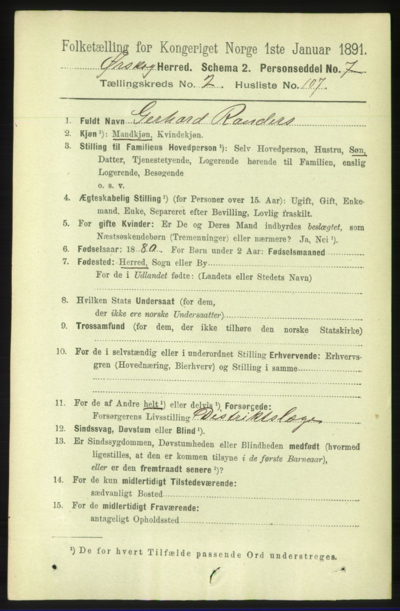 RA, 1891 census for 1527 Ørskog, 1891, p. 1227