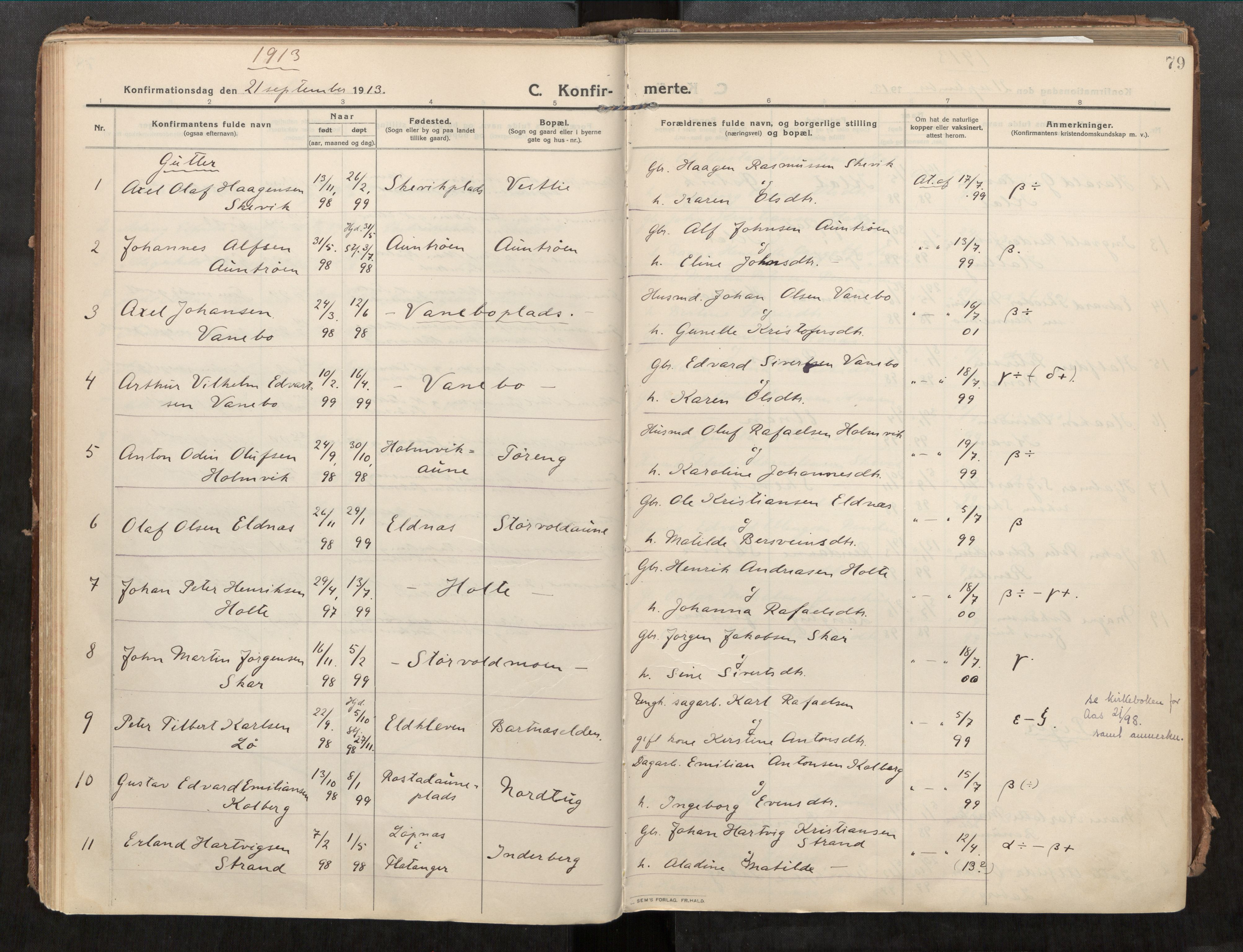 Beitstad sokneprestkontor, SAT/A-1162/I/I1/I1a/L0001: Parish register (official) no. 1, 1912-1927, p. 79