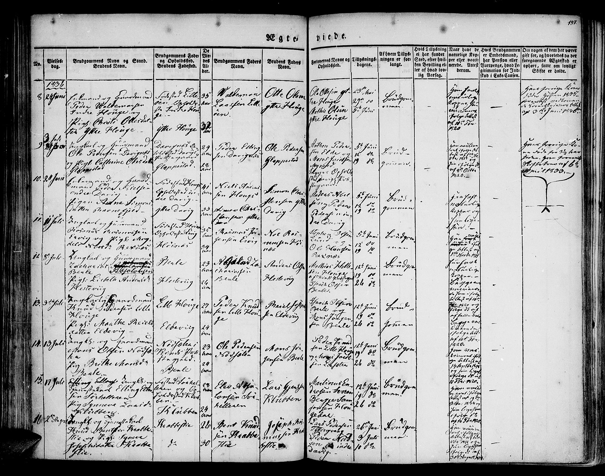Davik sokneprestembete, SAB/A-79701/H/Haa/Haaa/L0004: Parish register (official) no. A 4, 1830-1849, p. 187