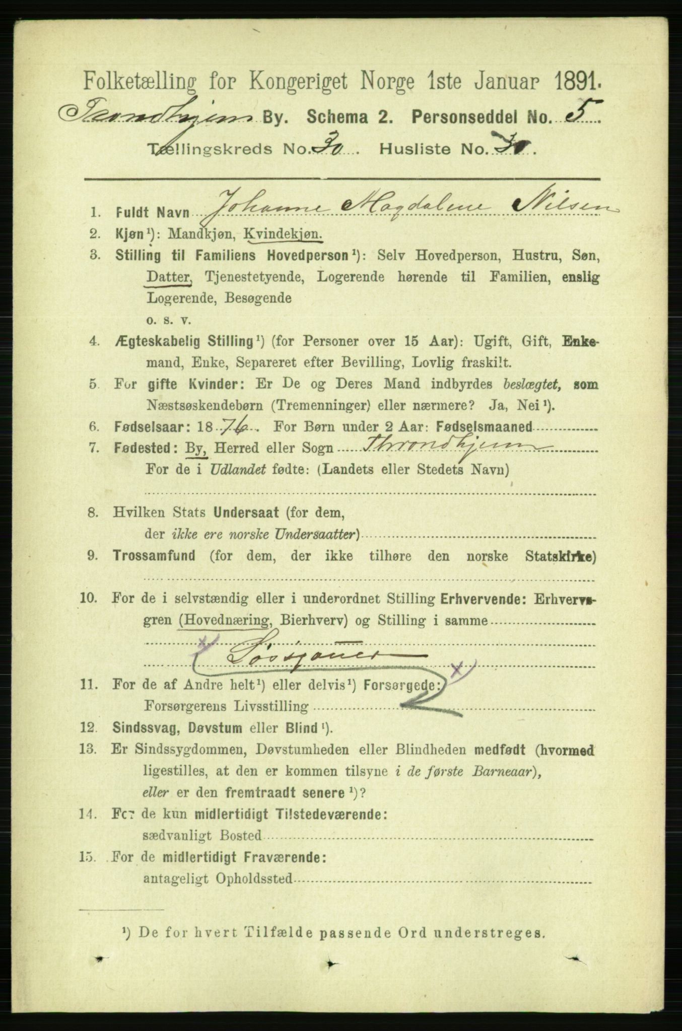 RA, 1891 census for 1601 Trondheim, 1891, p. 22765