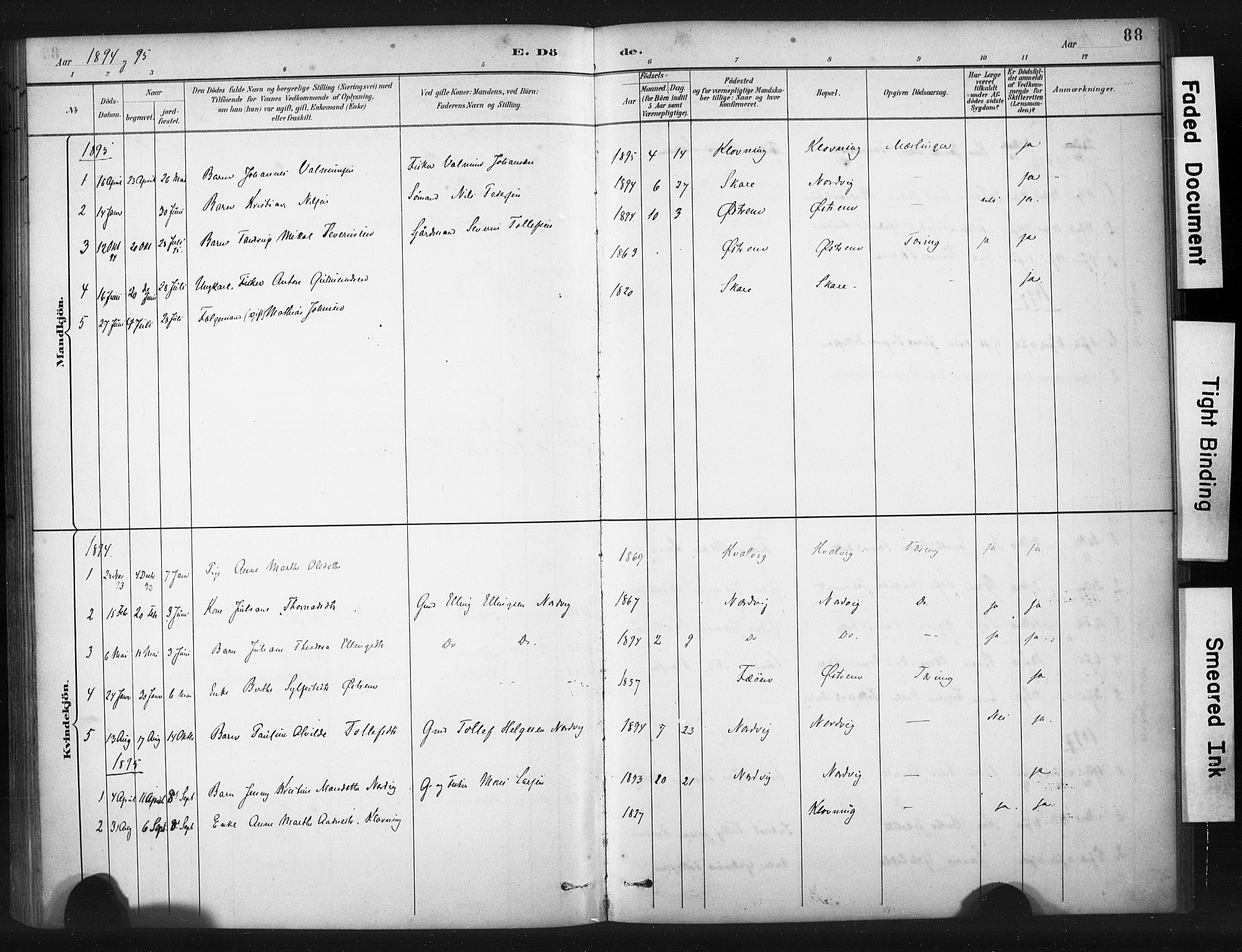 Torvastad sokneprestkontor, AV/SAST-A -101857/H/Ha/Haa/L0016: Parish register (official) no. A 15, 1883-1903, p. 88