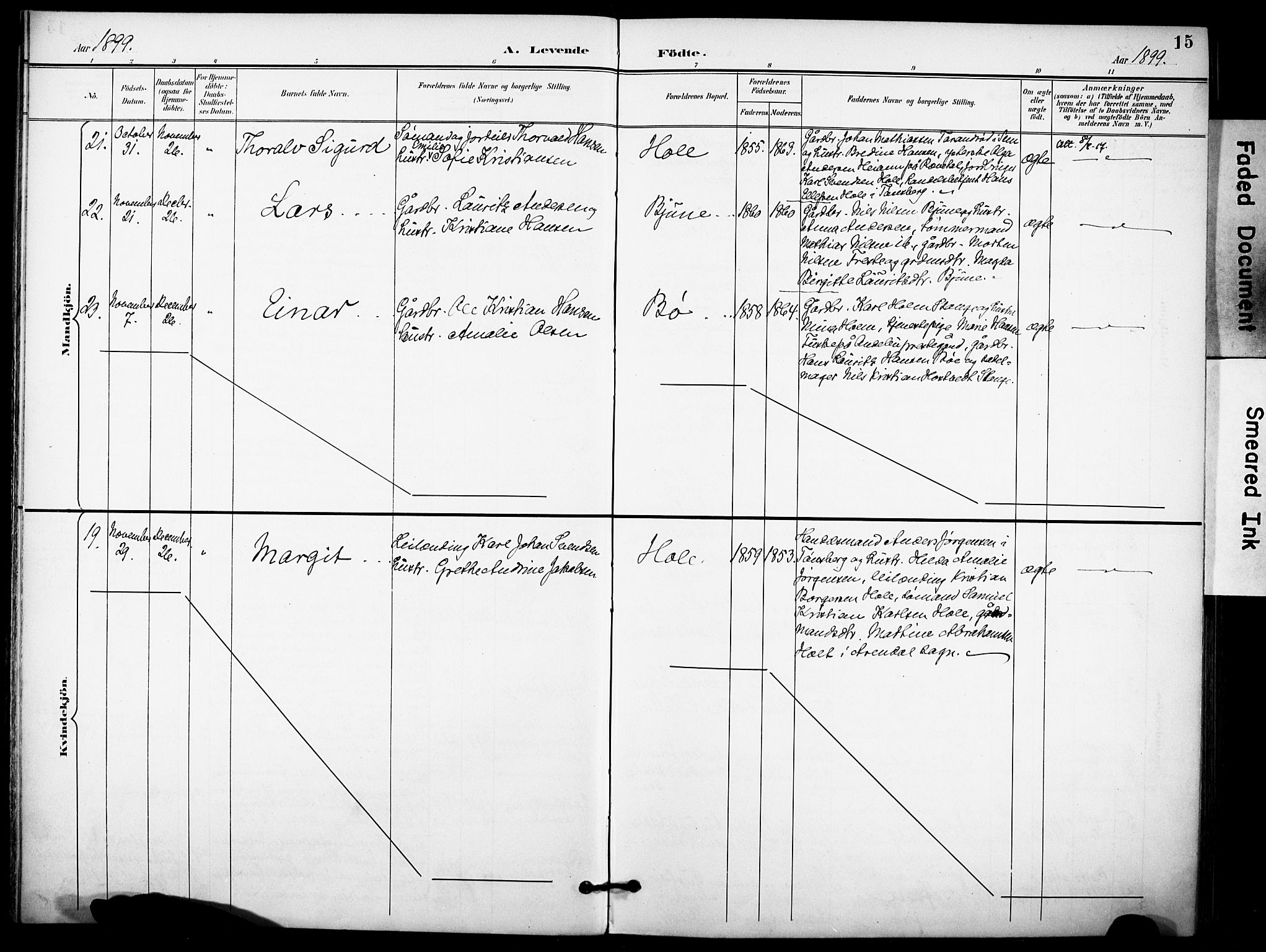 Ramnes kirkebøker, AV/SAKO-A-314/F/Fa/L0008: Parish register (official) no. I 8, 1896-1913, p. 15