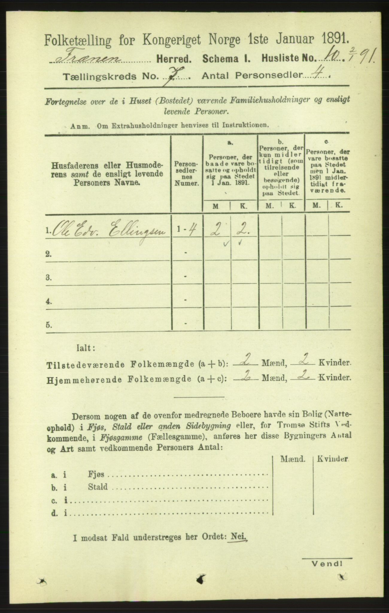 RA, 1891 census for 1548 Fræna, 1891, p. 2295