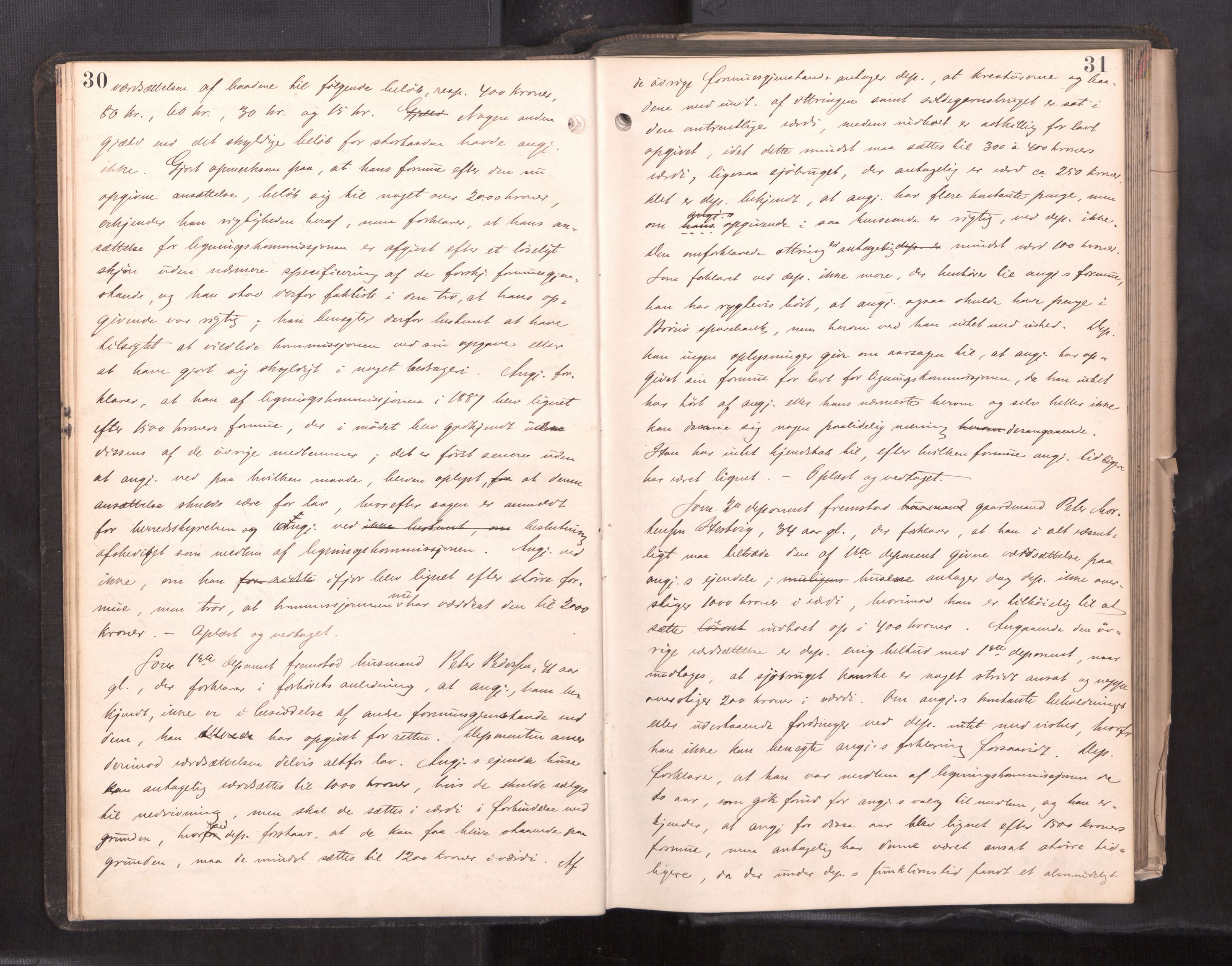 Søndre Helgeland sorenskriveri, AV/SAT-A-4575/1/1/1B/1Ba/L0018: ekstrarettsprotokoll, 1889-1893, p. 30-31
