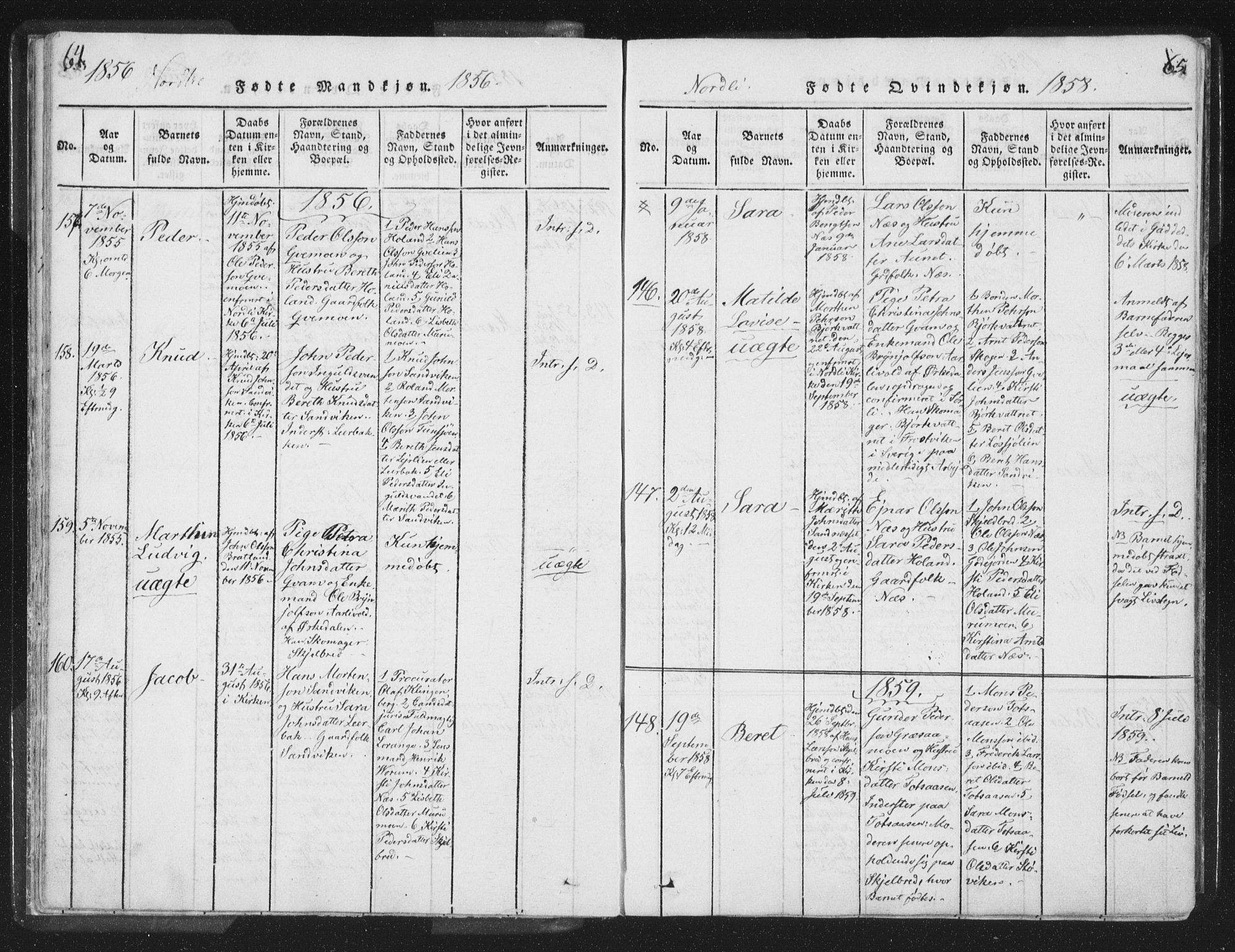Ministerialprotokoller, klokkerbøker og fødselsregistre - Nord-Trøndelag, AV/SAT-A-1458/755/L0491: Parish register (official) no. 755A01 /1, 1817-1864, p. 64-65