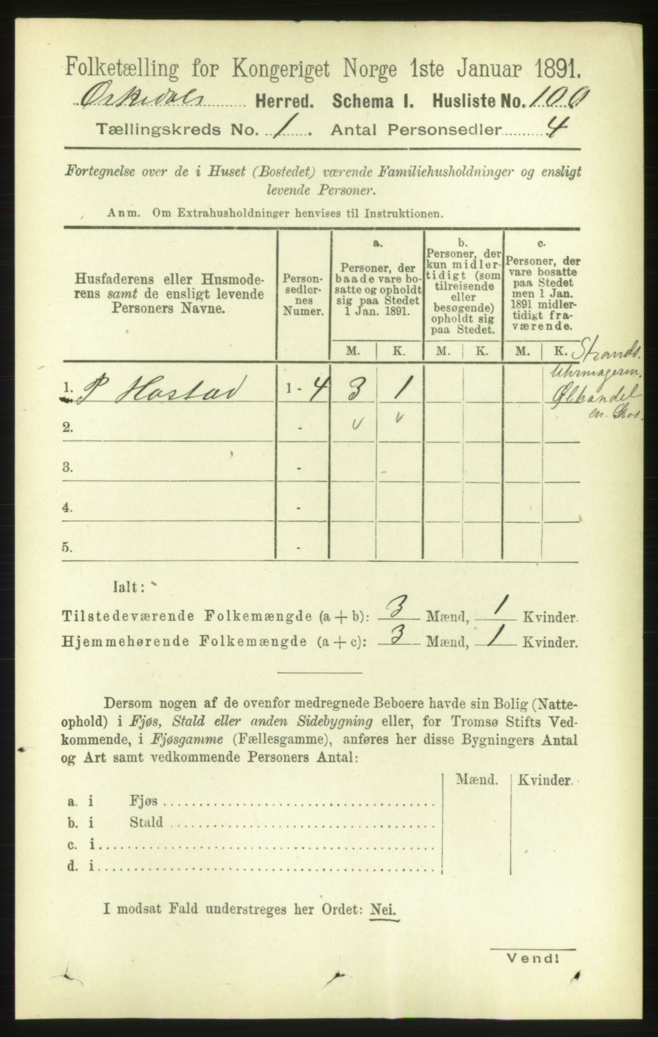 RA, 1891 census for 1638 Orkdal, 1891, p. 146