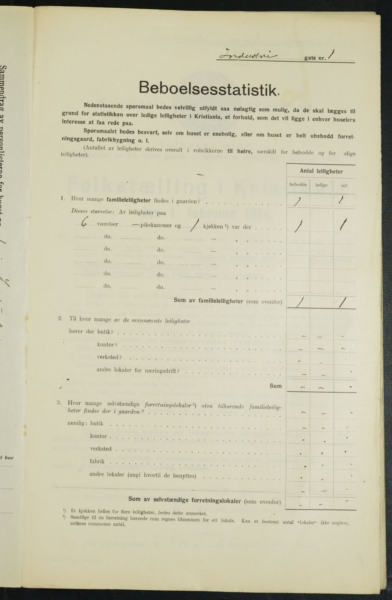 OBA, Municipal Census 1914 for Kristiania, 1914, p. 43207