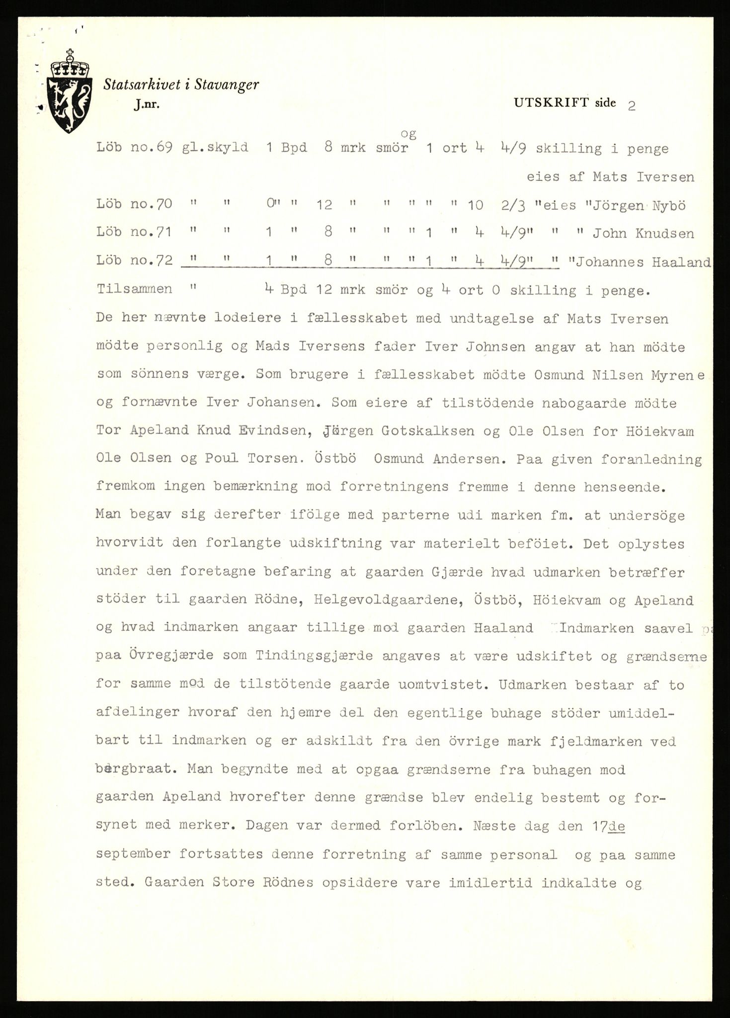 Statsarkivet i Stavanger, SAST/A-101971/03/Y/Yj/L0026: Avskrifter sortert etter gårdsnavn: Gjerde - Grastveid, 1750-1930, p. 76