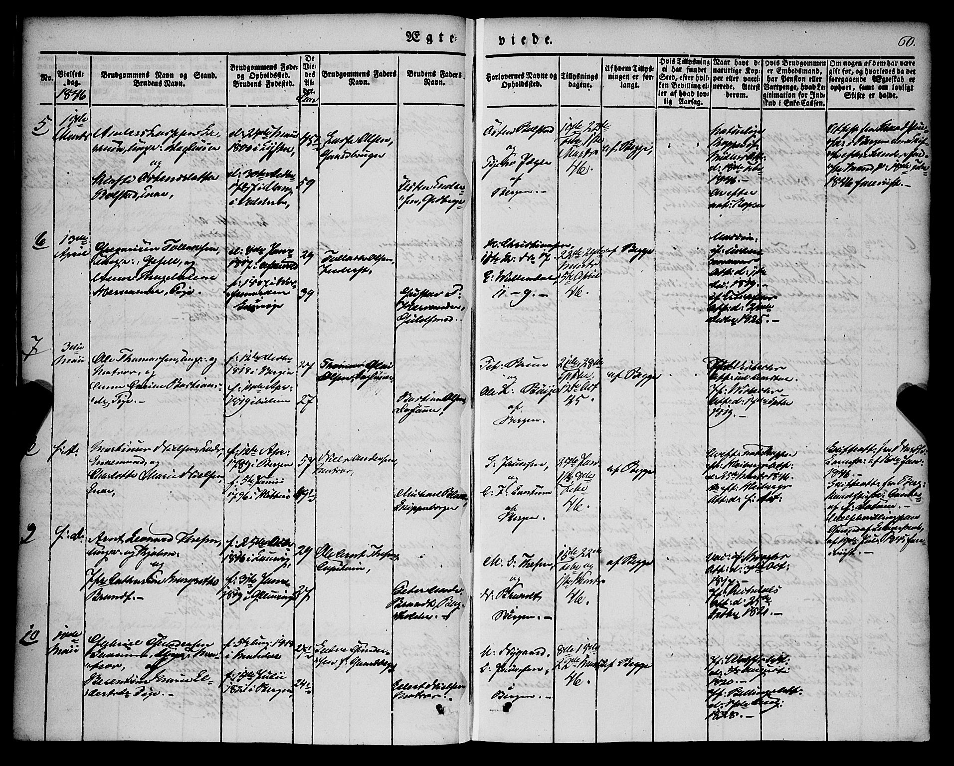 Nykirken Sokneprestembete, SAB/A-77101/H/Haa/L0031: Parish register (official) no. D 1, 1834-1861, p. 60