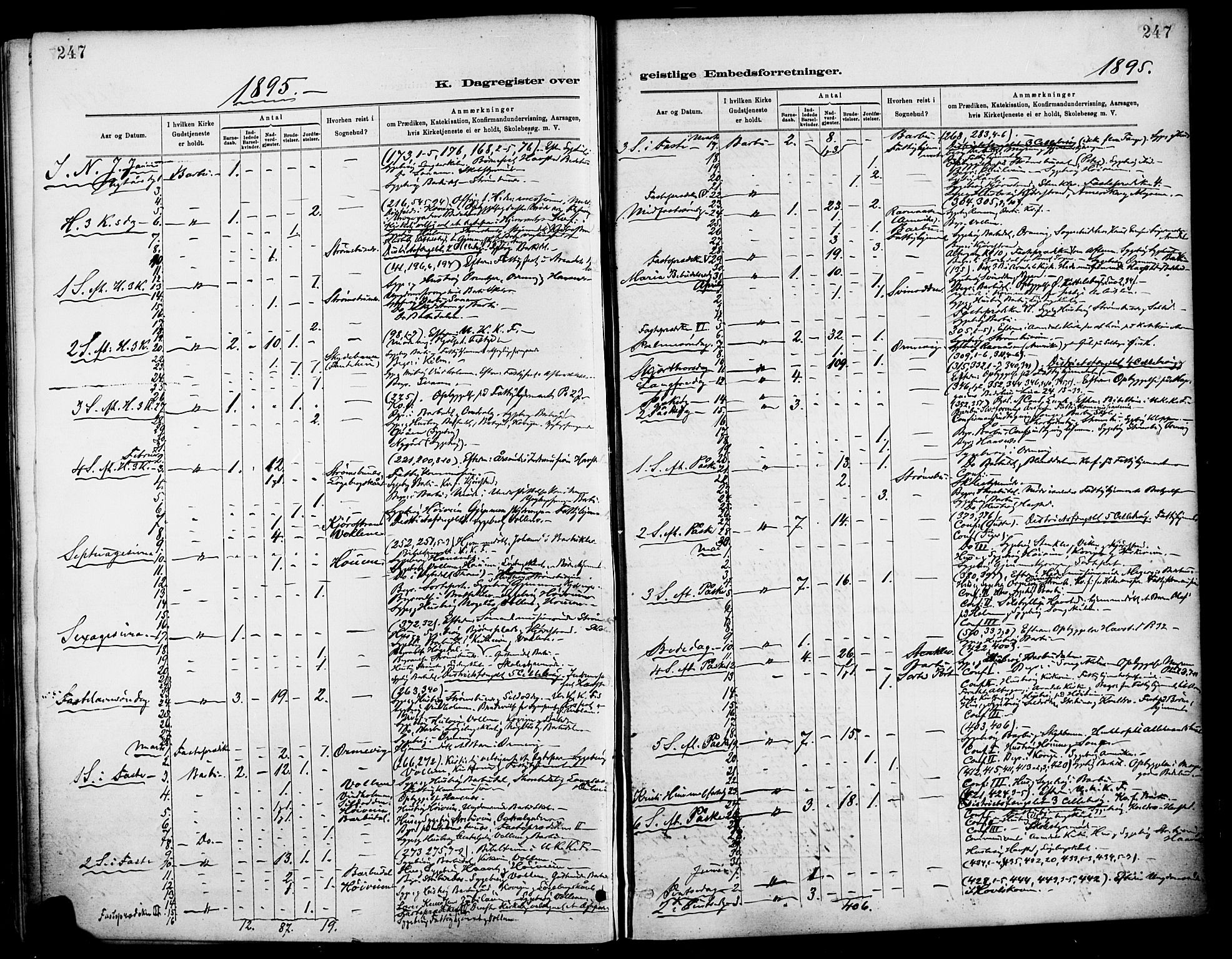 Barbu sokneprestkontor, AV/SAK-1111-0003/F/Fa/L0003: Parish register (official) no. A 3, 1883-1898, p. 247