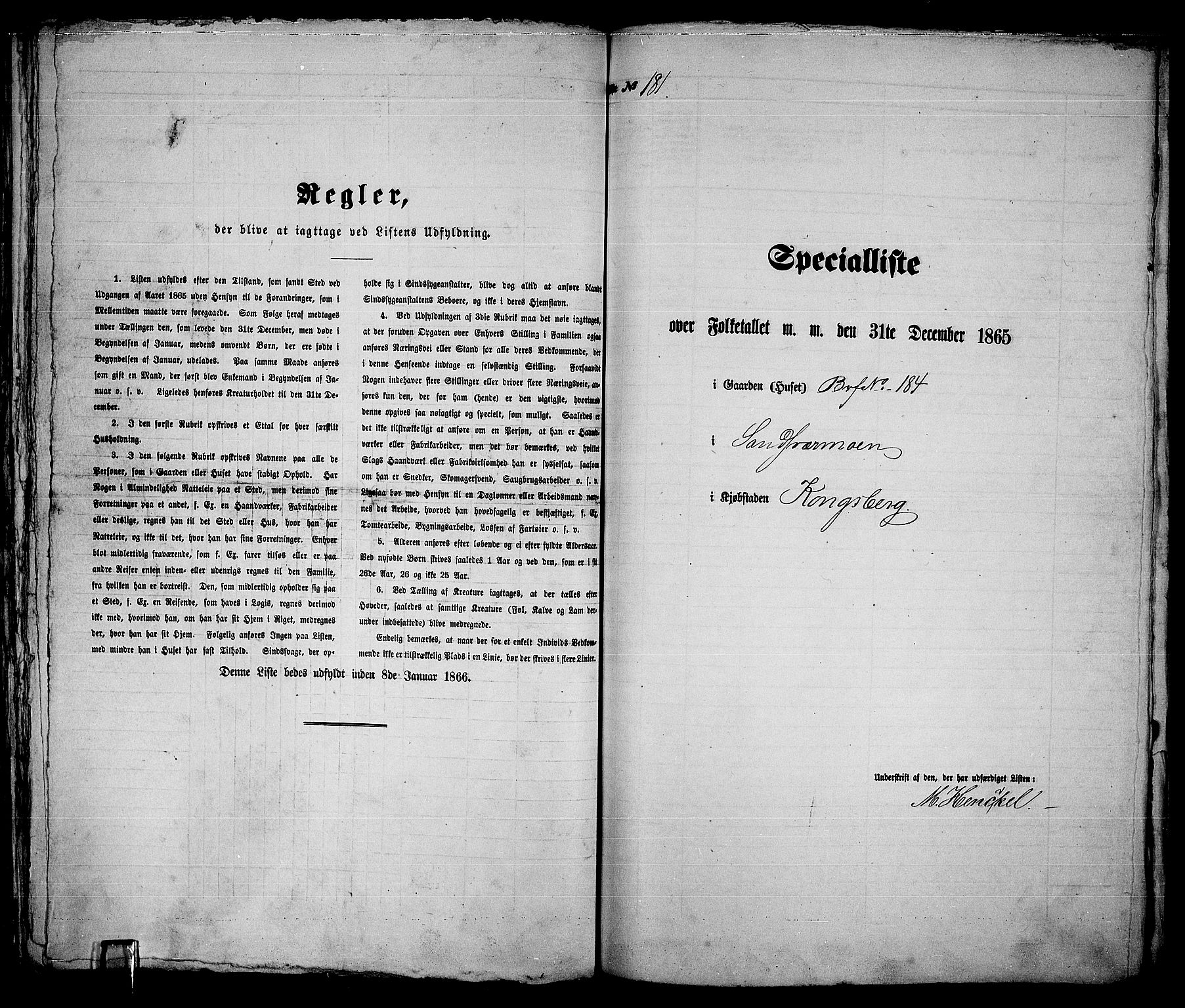 RA, 1865 census for Kongsberg/Kongsberg, 1865, p. 374