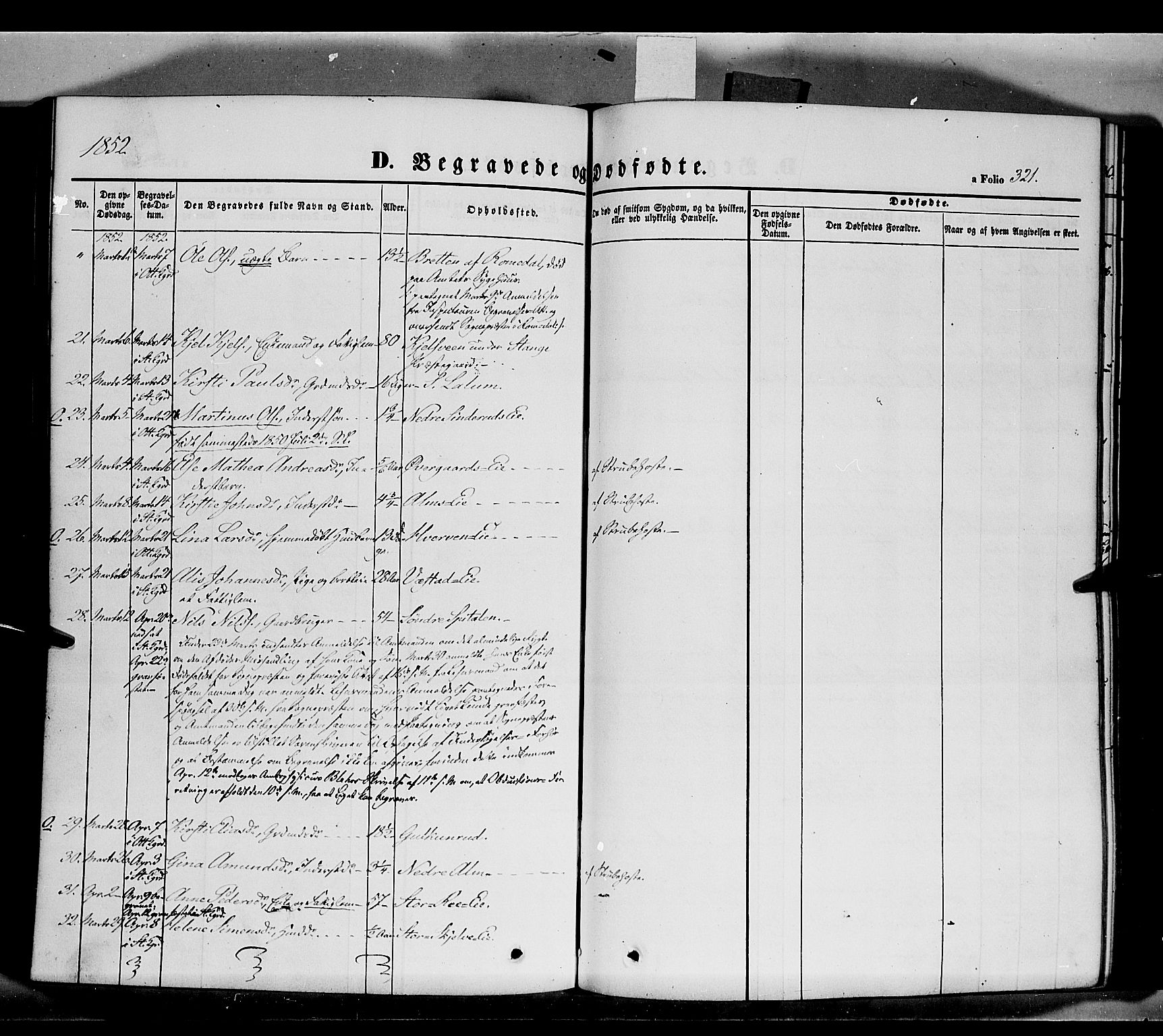 Stange prestekontor, AV/SAH-PREST-002/K/L0011: Parish register (official) no. 11, 1846-1852, p. 321