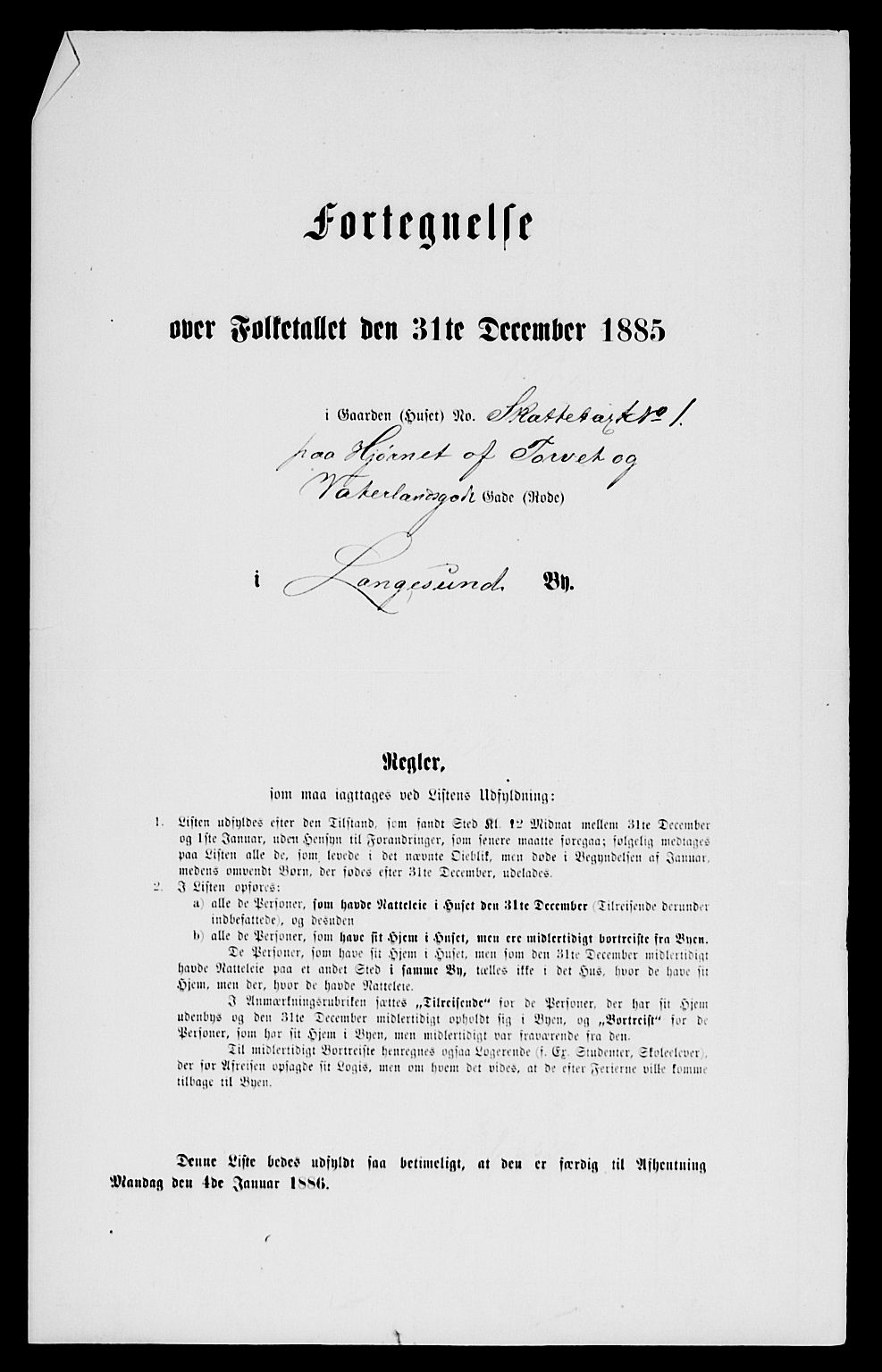 SAKO, 1885 census for 0802 Langesund, 1885, p. 2