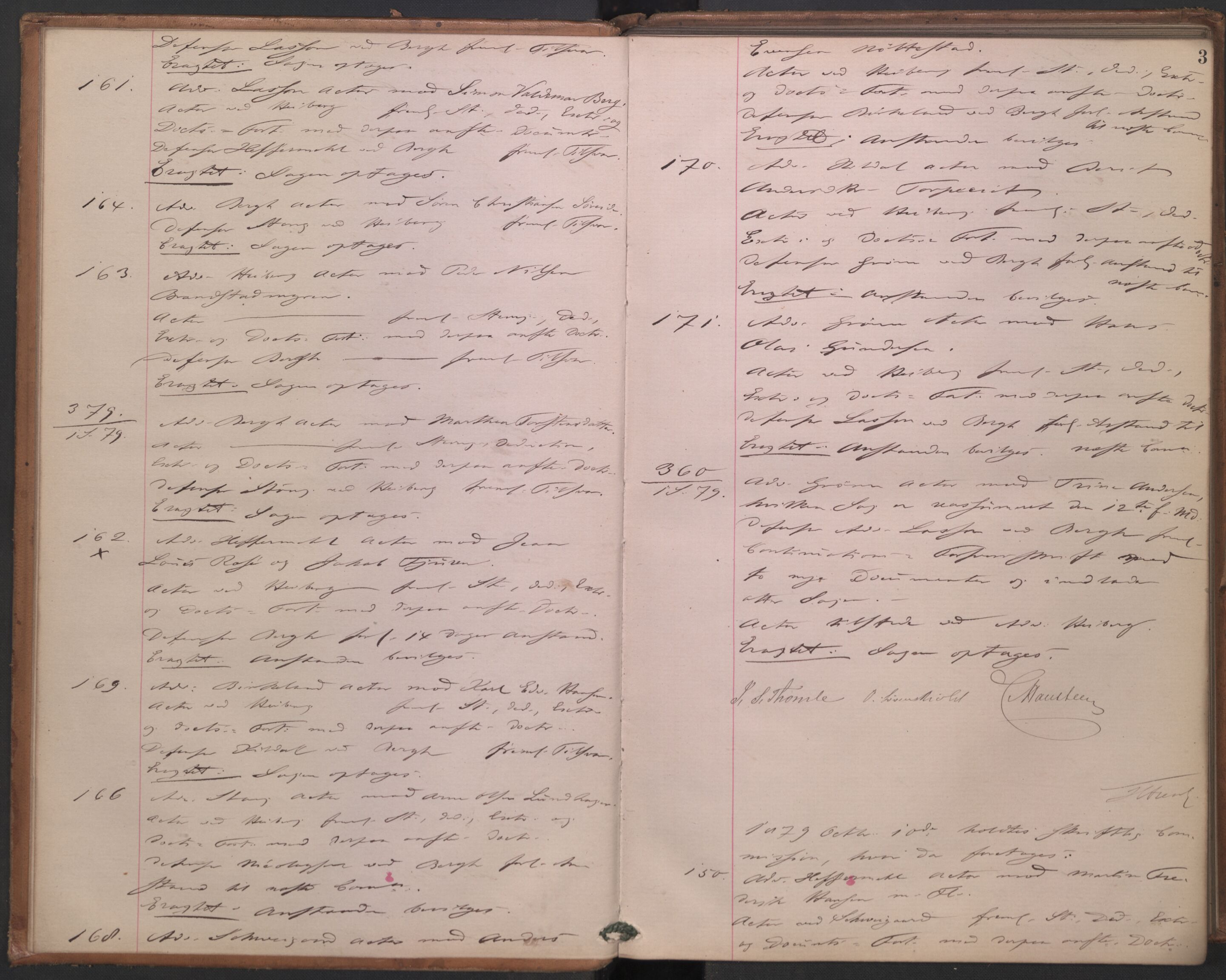 Høyesterett, AV/RA-S-1002/E/Ef/L0014: Protokoll over saker som gikk til skriftlig behandling, 1879-1884, p. 2b-3a