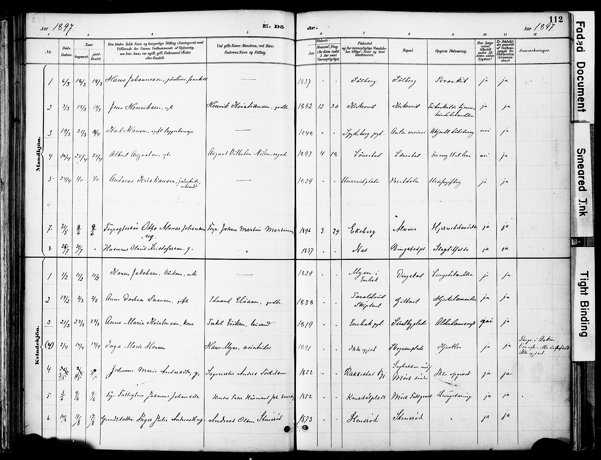 Spydeberg prestekontor Kirkebøker, SAO/A-10924/F/Fa/L0008: Parish register (official) no. I 8, 1886-1900, p. 112