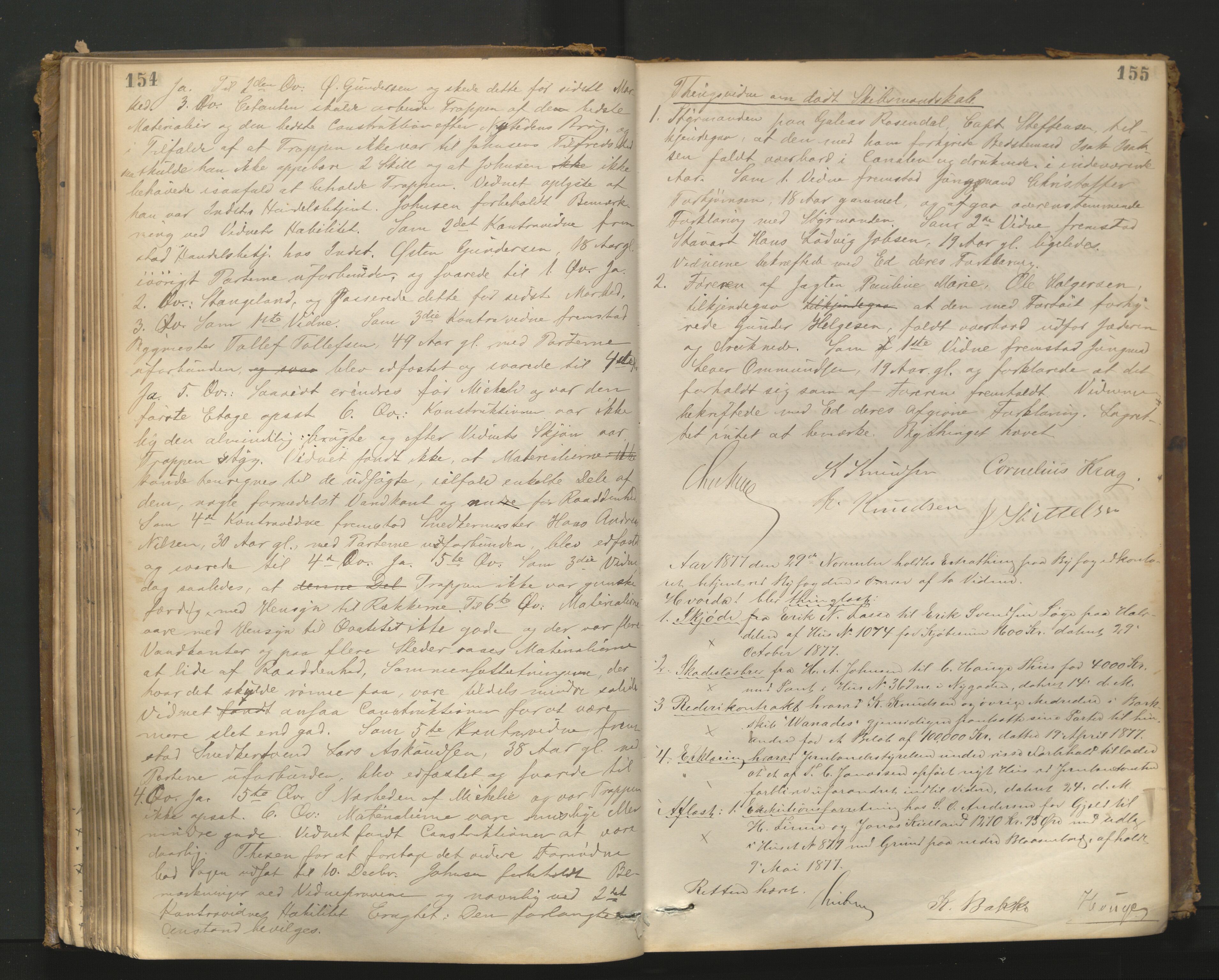 Stavanger byfogd, AV/SAST-A-101408/001/3/30/30BA/L0061: Bytingprotkoll, 1876-1881, p. 154-155
