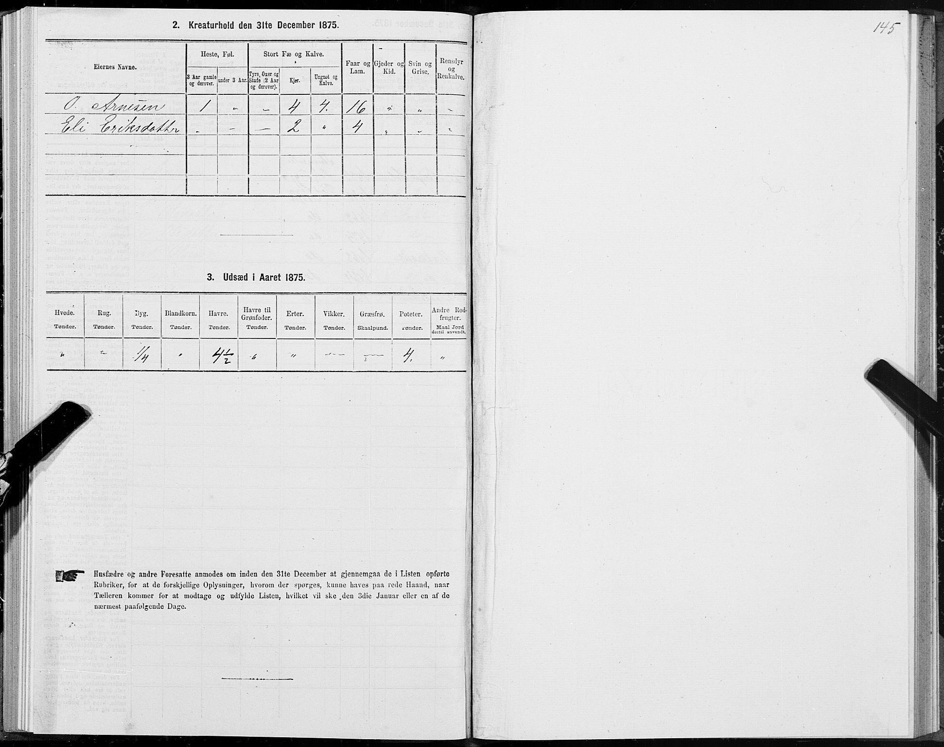 SAT, 1875 census for 1543P Nesset, 1875, p. 1145