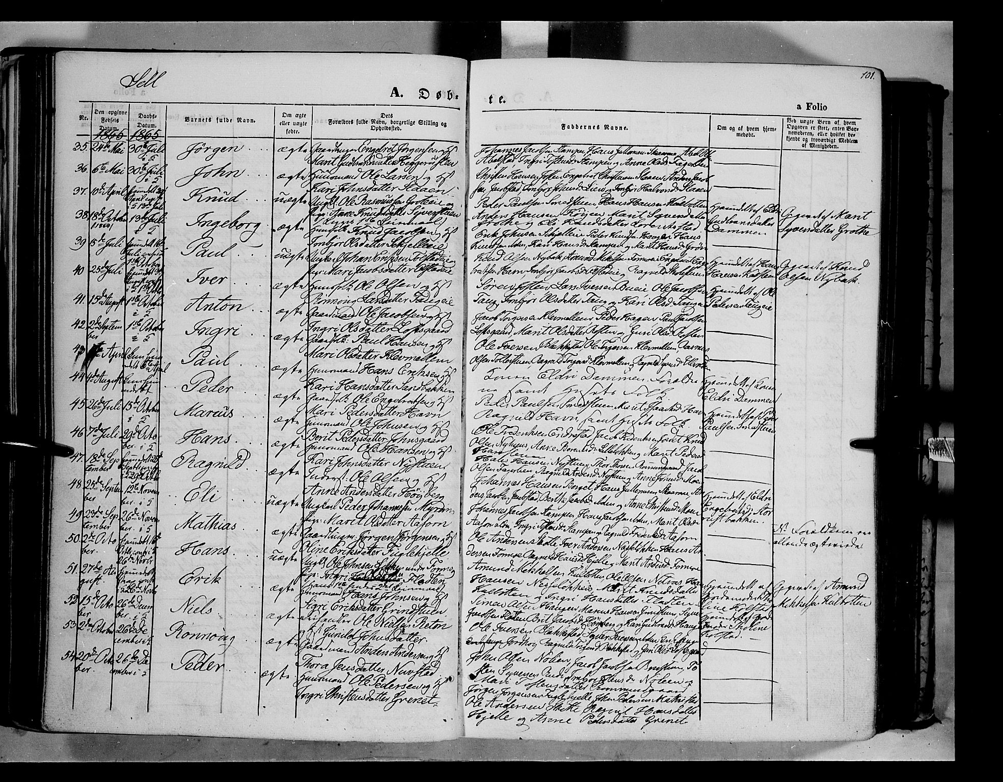 Vågå prestekontor, SAH/PREST-076/H/Ha/Haa/L0006: Parish register (official) no. 6 /3, 1857-1872, p. 101