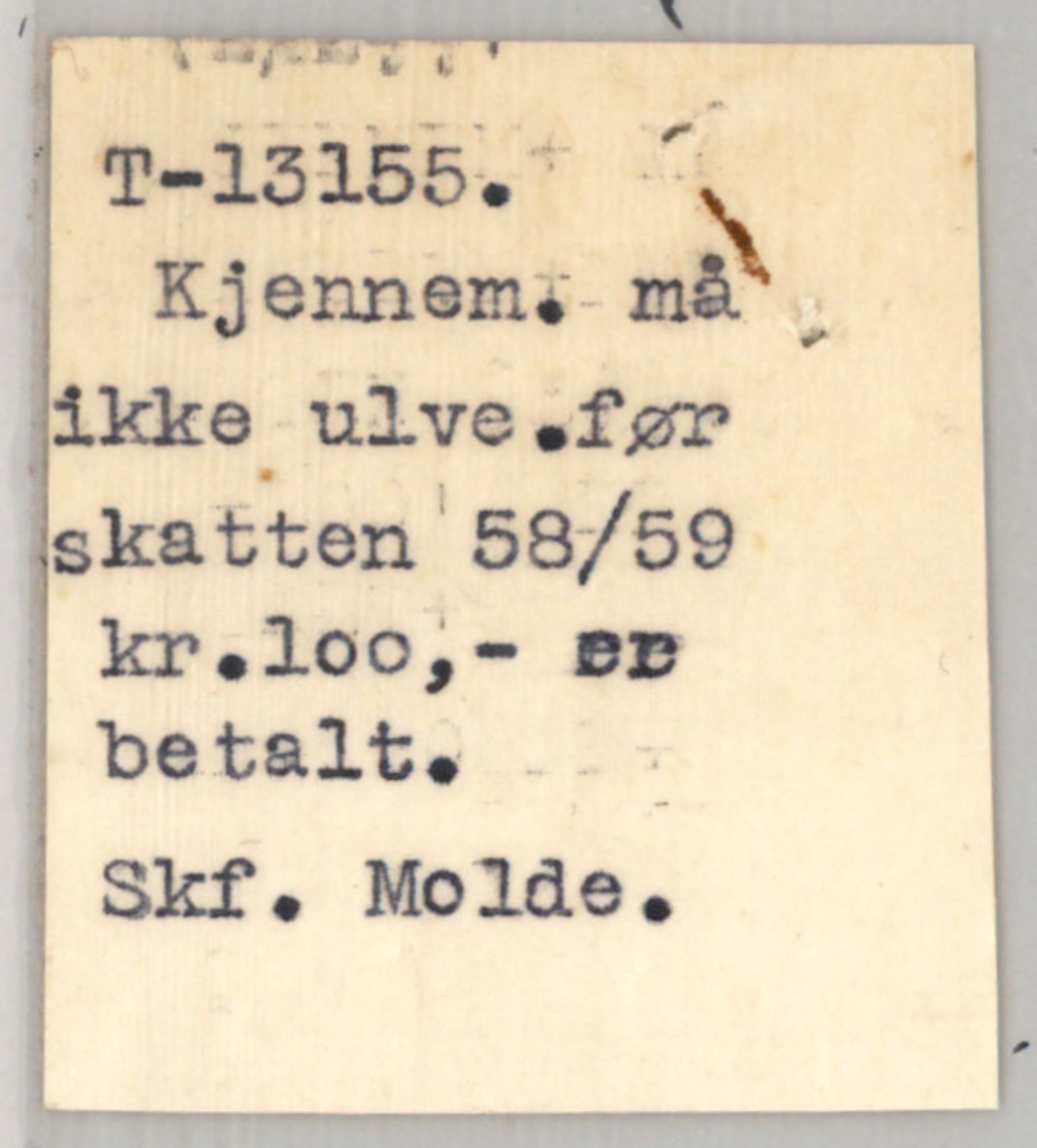 Møre og Romsdal vegkontor - Ålesund trafikkstasjon, SAT/A-4099/F/Fe/L0037: Registreringskort for kjøretøy T 13031 - T 13179, 1927-1998, p. 2415