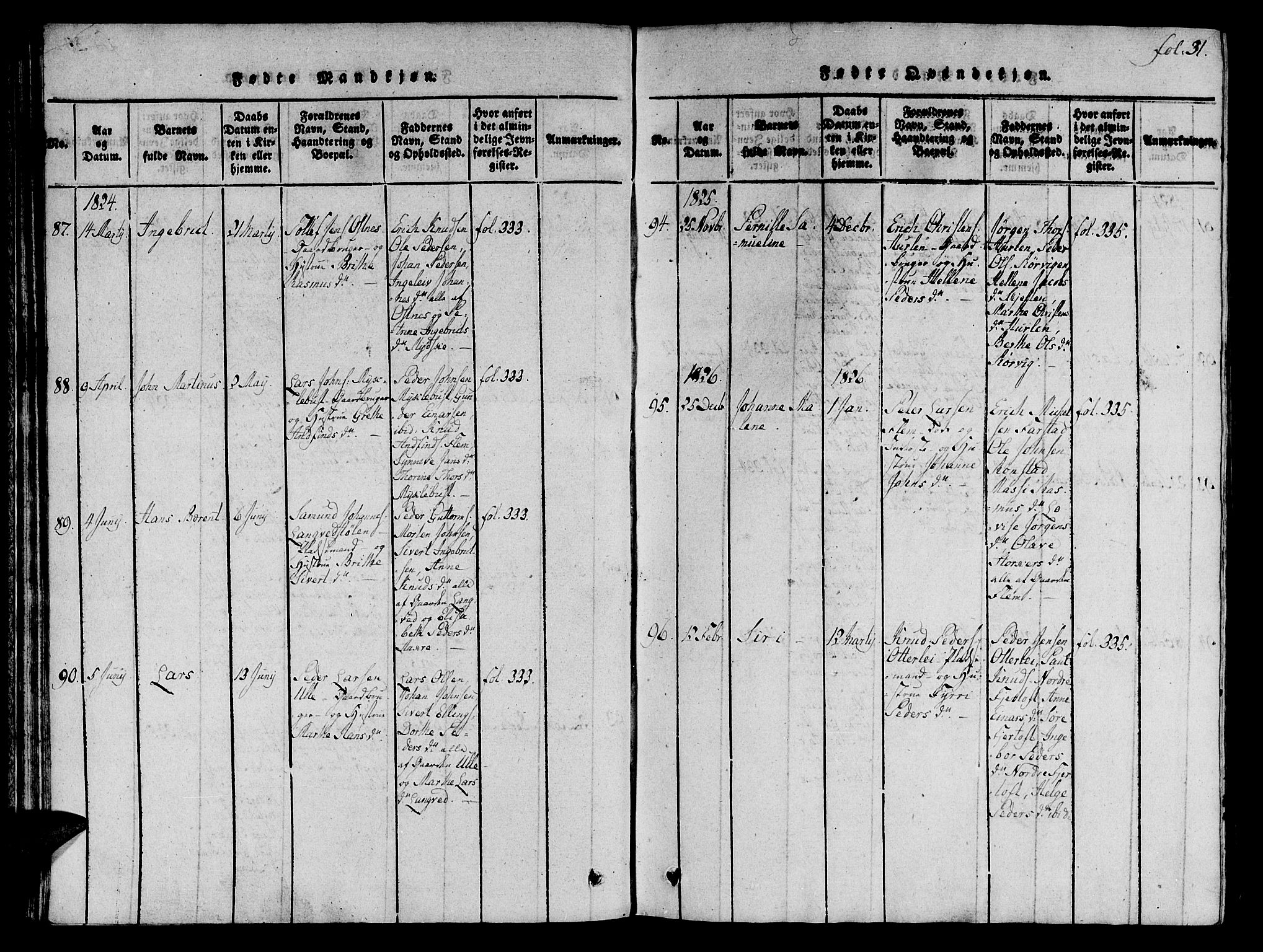 Ministerialprotokoller, klokkerbøker og fødselsregistre - Møre og Romsdal, AV/SAT-A-1454/536/L0495: Parish register (official) no. 536A04, 1818-1847, p. 31