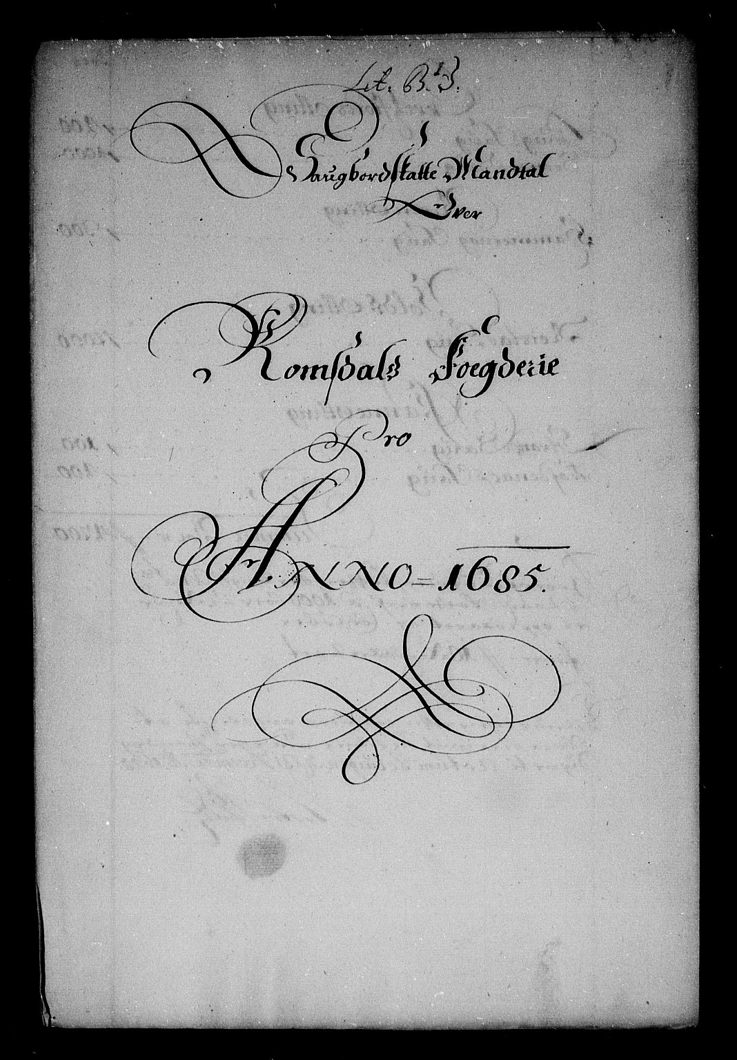 Rentekammeret inntil 1814, Reviderte regnskaper, Stiftamtstueregnskaper, Trondheim stiftamt og Nordland amt, AV/RA-EA-6044/R/Rg/L0081: Trondheim stiftamt og Nordland amt, 1685