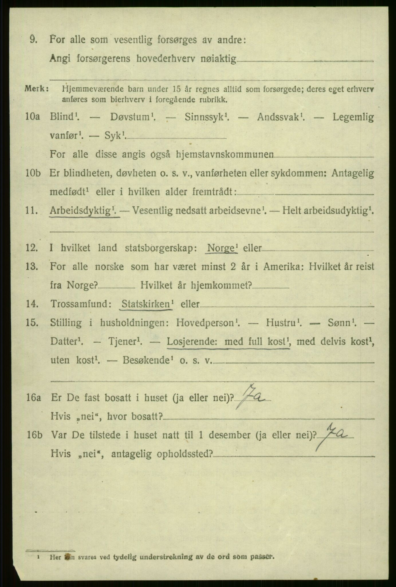 SAB, 1920 census for Voss, 1920, p. 12502