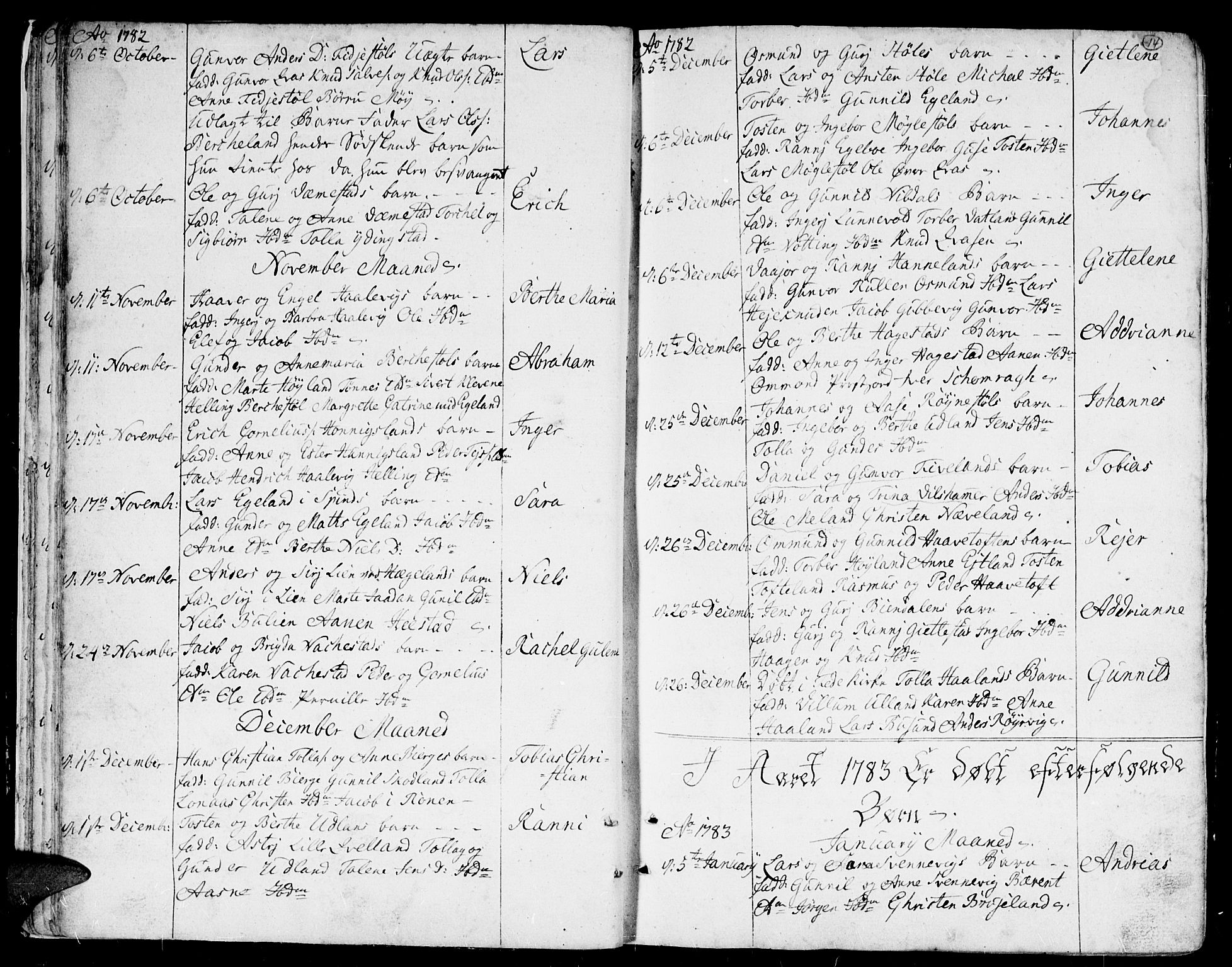 Lyngdal sokneprestkontor, AV/SAK-1111-0029/F/Fa/Fac/L0004: Parish register (official) no. A 4, 1780-1815, p. 14