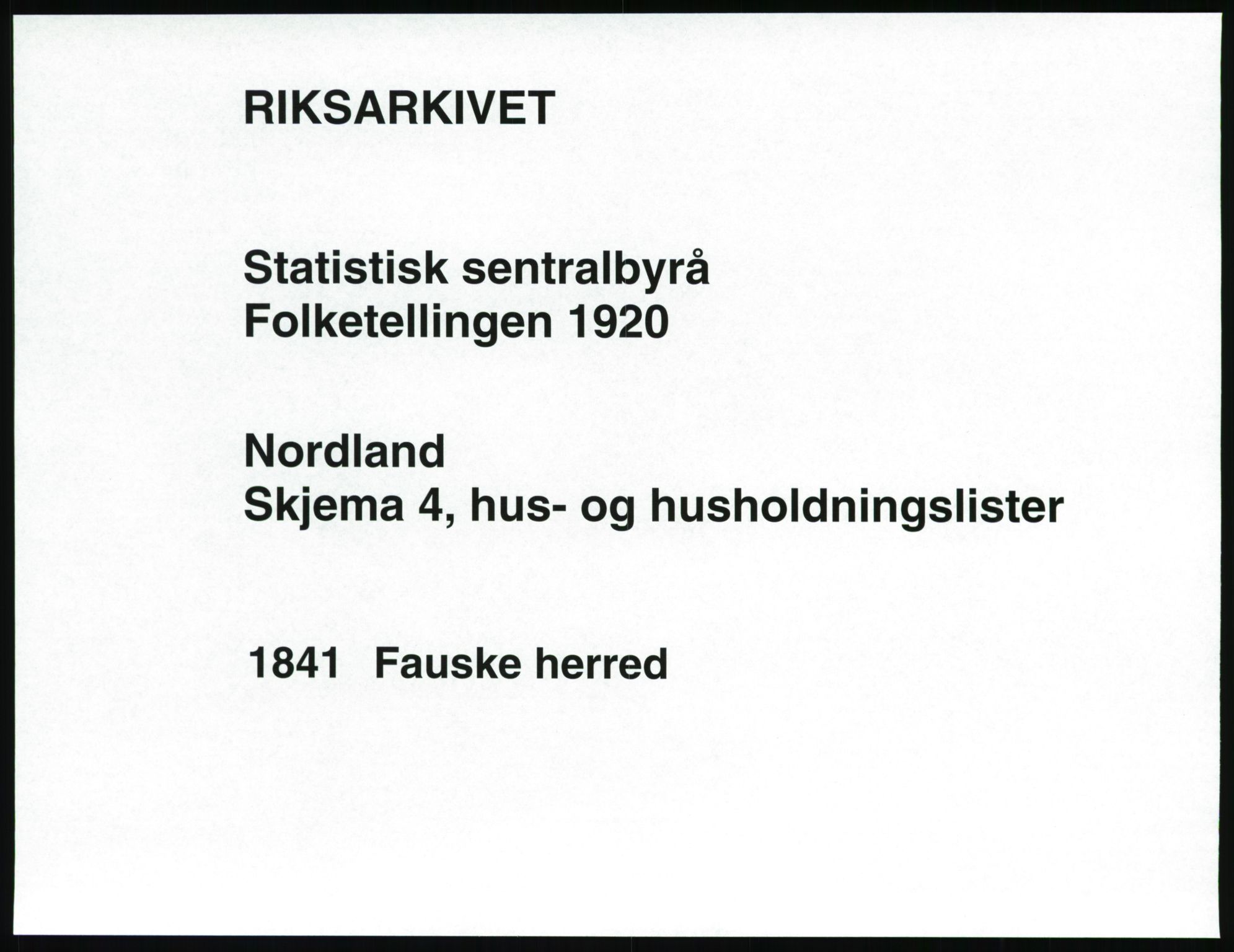 SAT, 1920 census for Fauske, 1920, p. 90