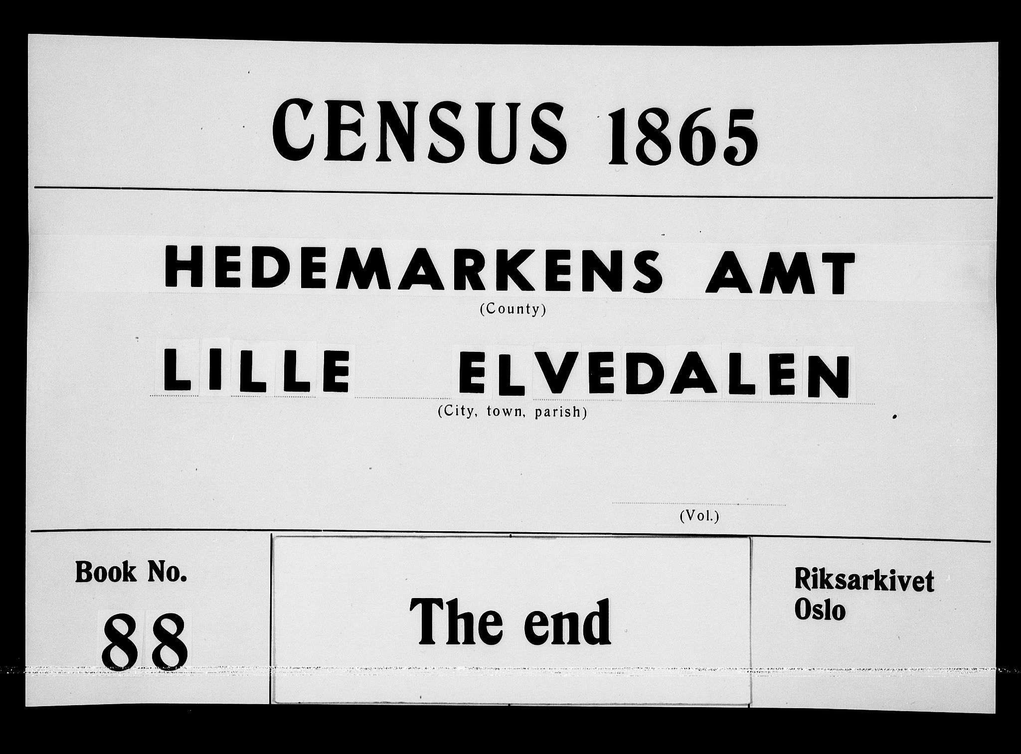 RA, 1865 census for Lille Elvedalen, 1865, p. 156