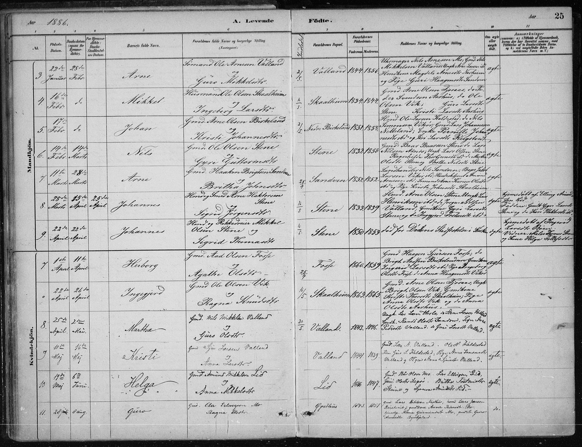 Kvam sokneprestembete, AV/SAB-A-76201/H/Haa: Parish register (official) no. B  1, 1880-1908, p. 25