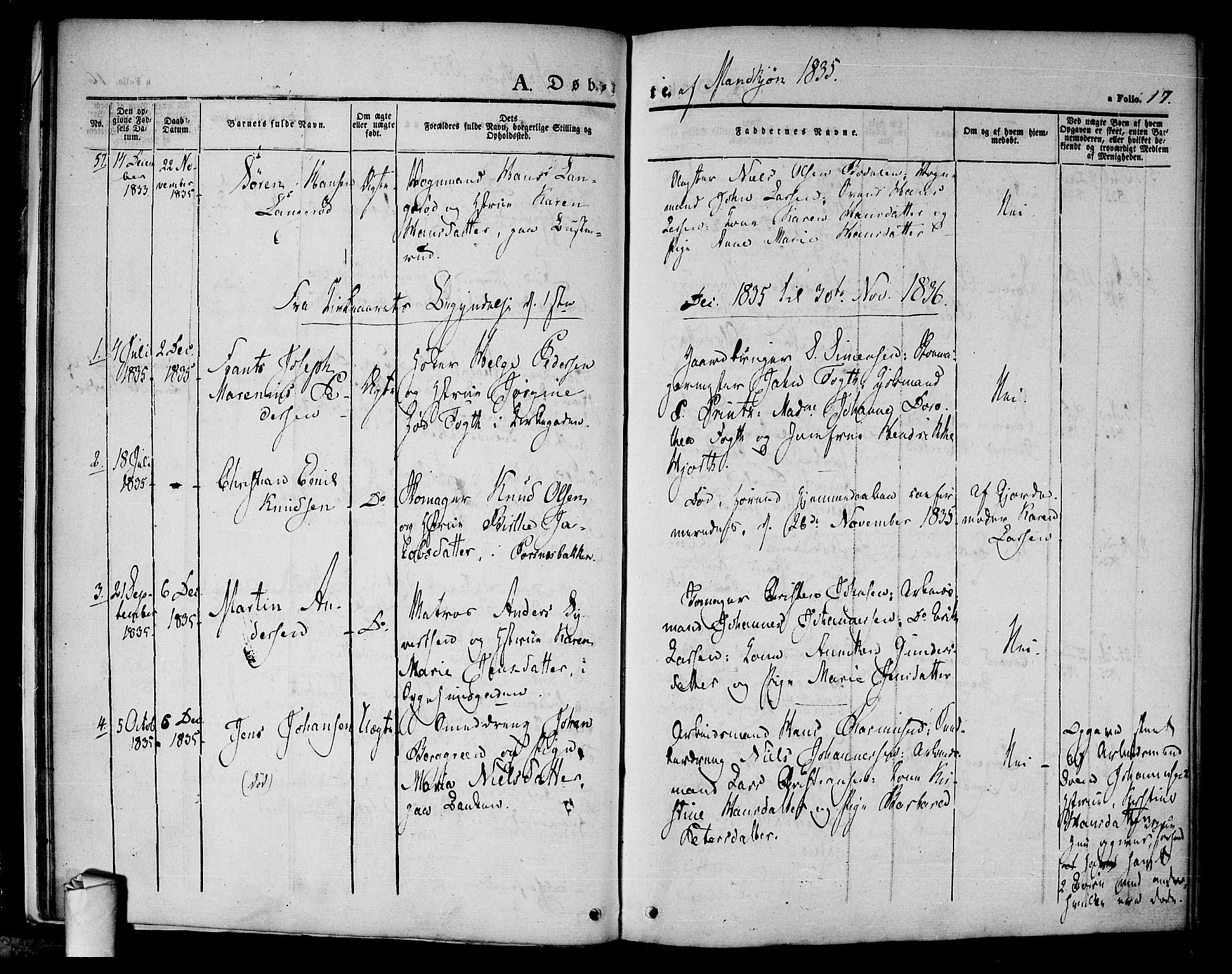 Halden prestekontor Kirkebøker, SAO/A-10909/F/Fa/L0005: Parish register (official) no. I 5, 1834-1845, p. 17