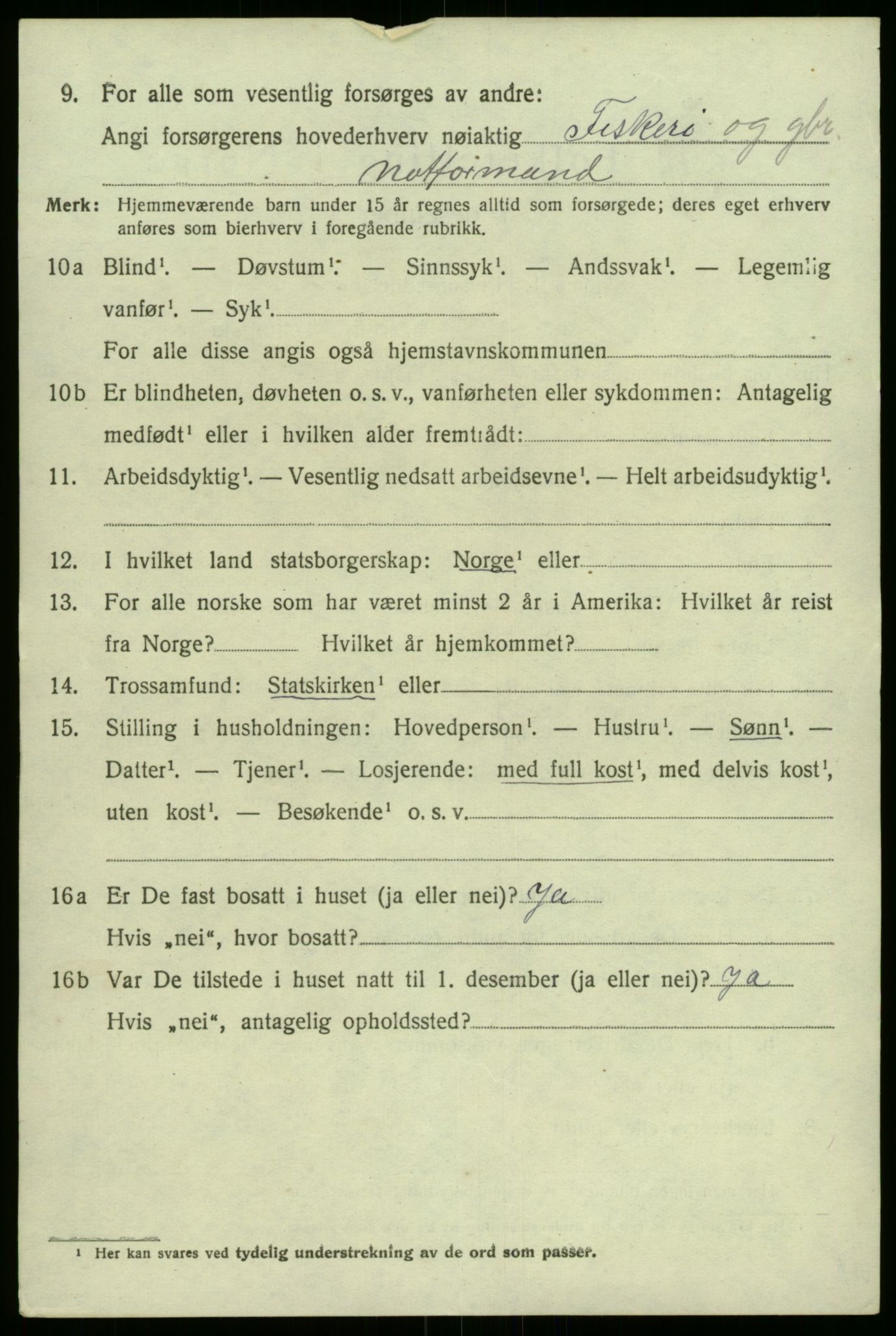 SAB, 1920 census for Solund, 1920, p. 2227