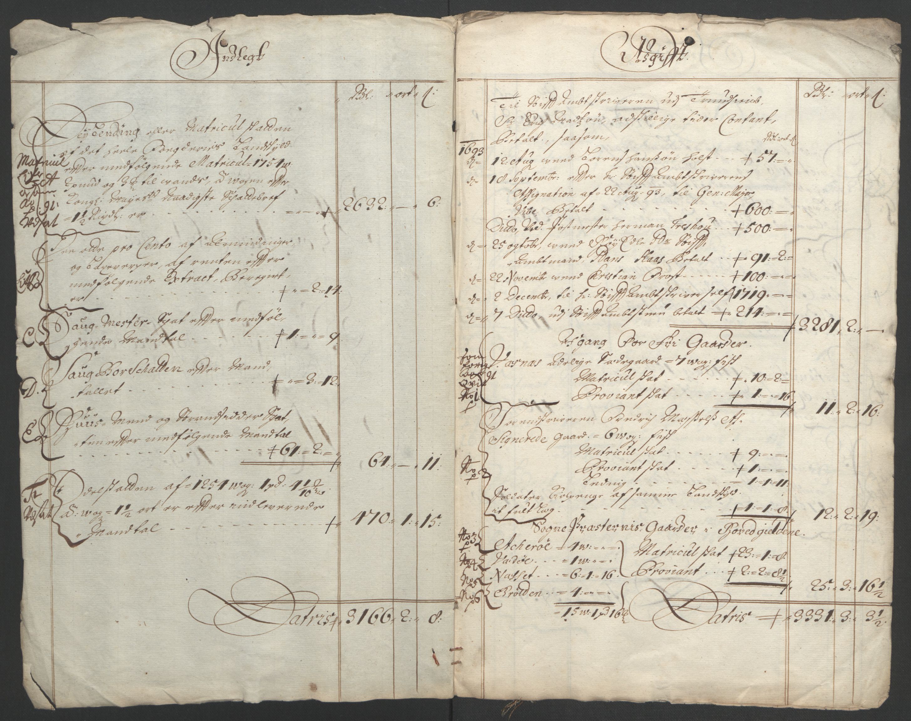 Rentekammeret inntil 1814, Reviderte regnskaper, Fogderegnskap, RA/EA-4092/R55/L3651: Fogderegnskap Romsdal, 1693-1694, p. 4