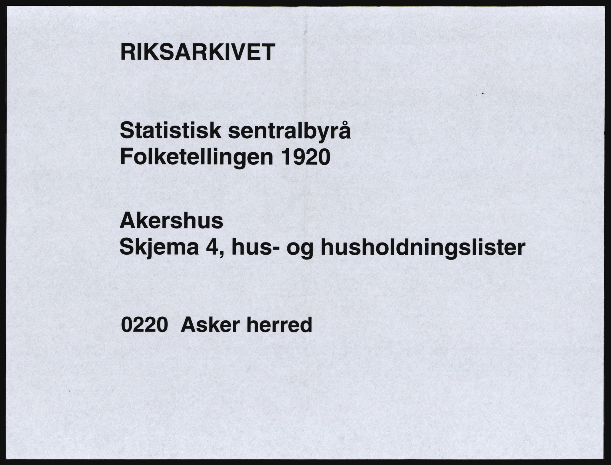 SAO, 1920 census for Asker, 1920, p. 42