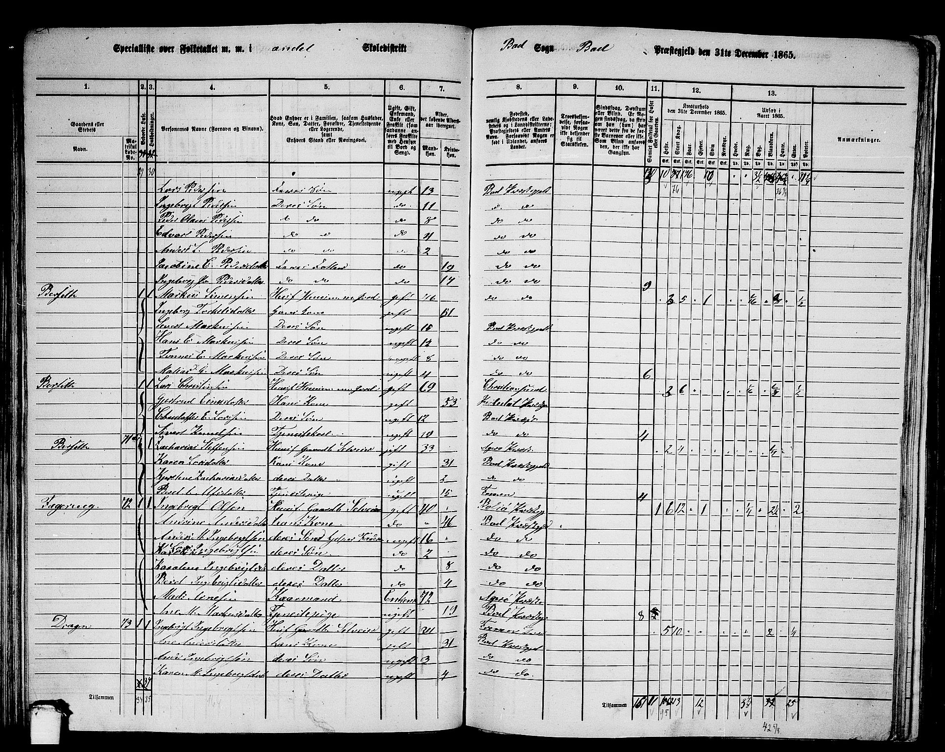 RA, 1865 census for Bud, 1865, p. 55