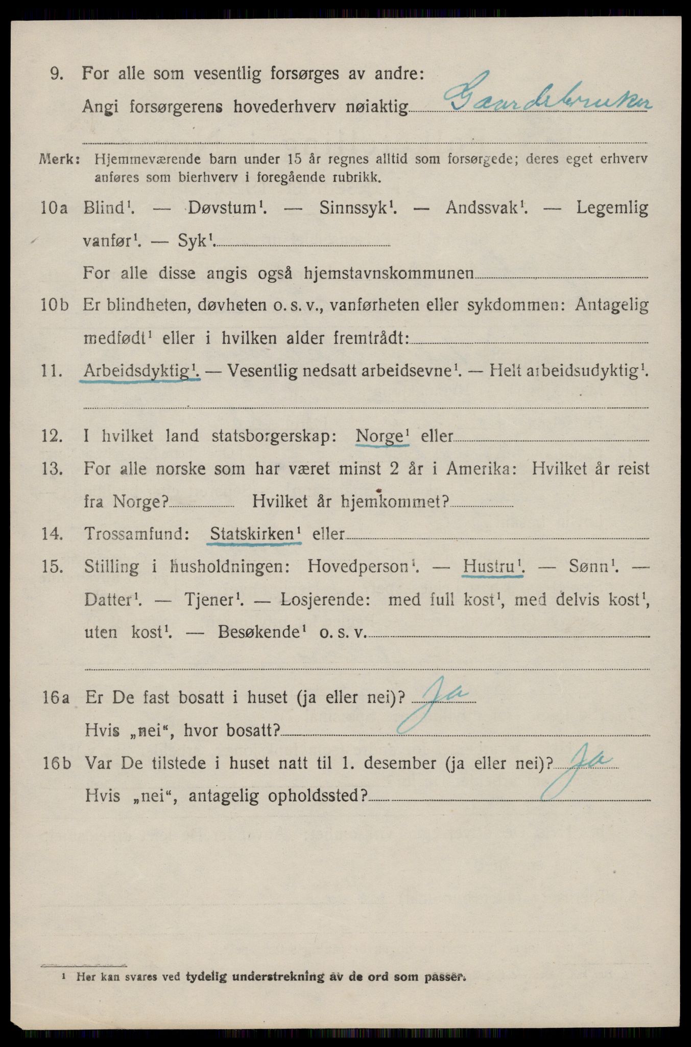 SAST, 1920 census for Jelsa, 1920, p. 2145