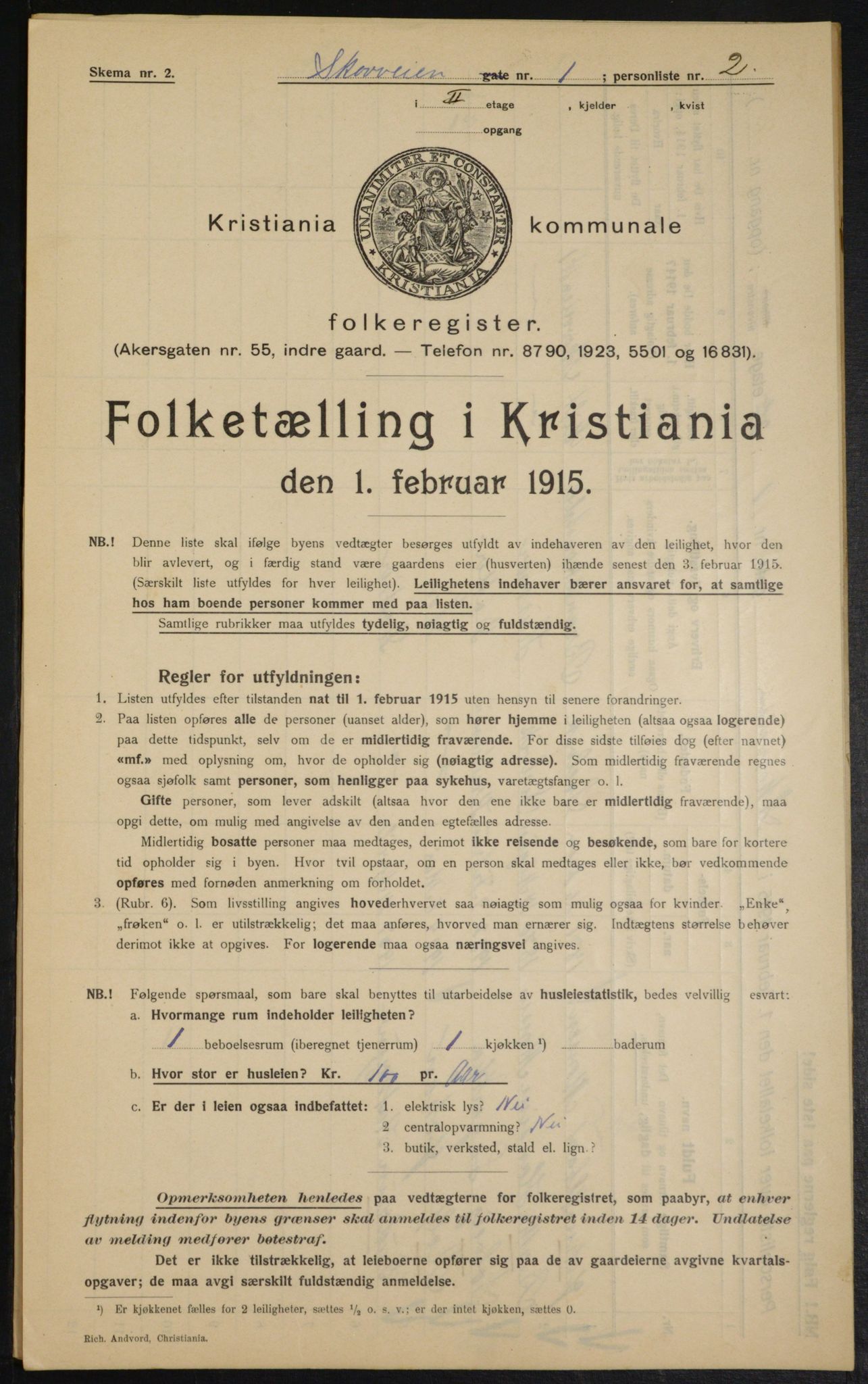 OBA, Municipal Census 1915 for Kristiania, 1915, p. 96258