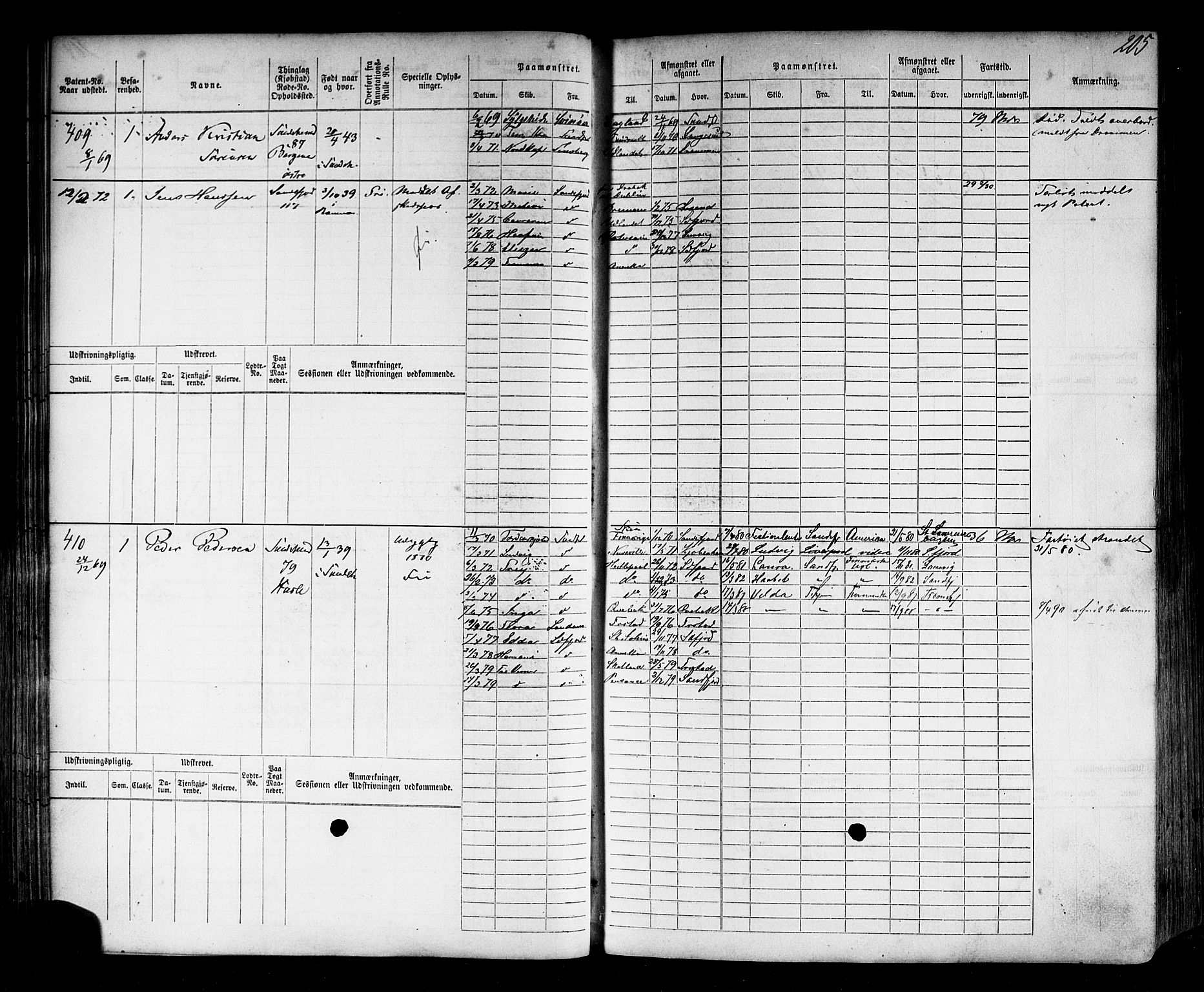 Sandefjord innrulleringskontor, AV/SAKO-A-788/F/Fb/L0004: Hovedrulle, 1869-1871, p. 212