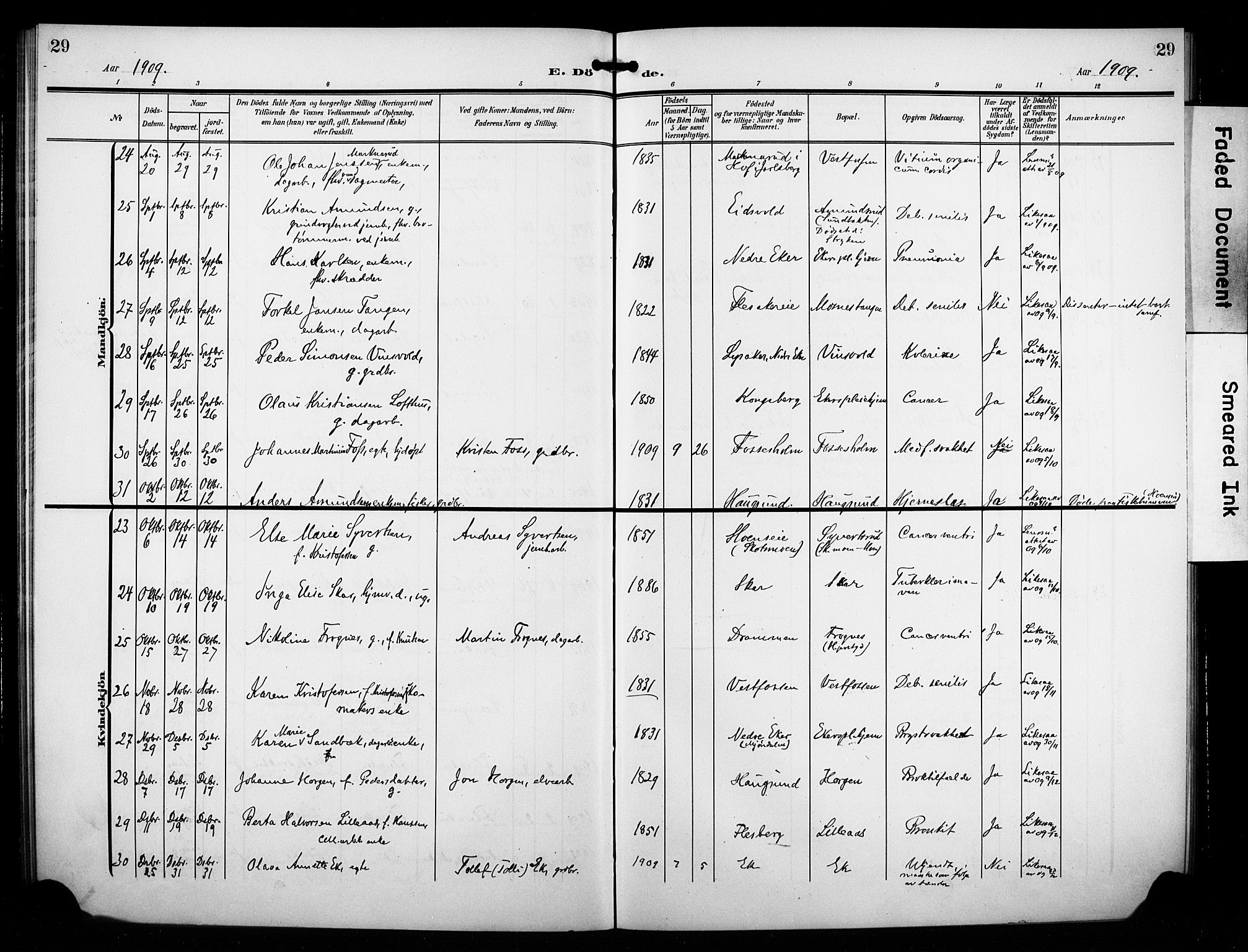 Eiker kirkebøker, AV/SAKO-A-4/F/Fb/L0004: Parish register (official) no. II 4, 1905-1914, p. 29