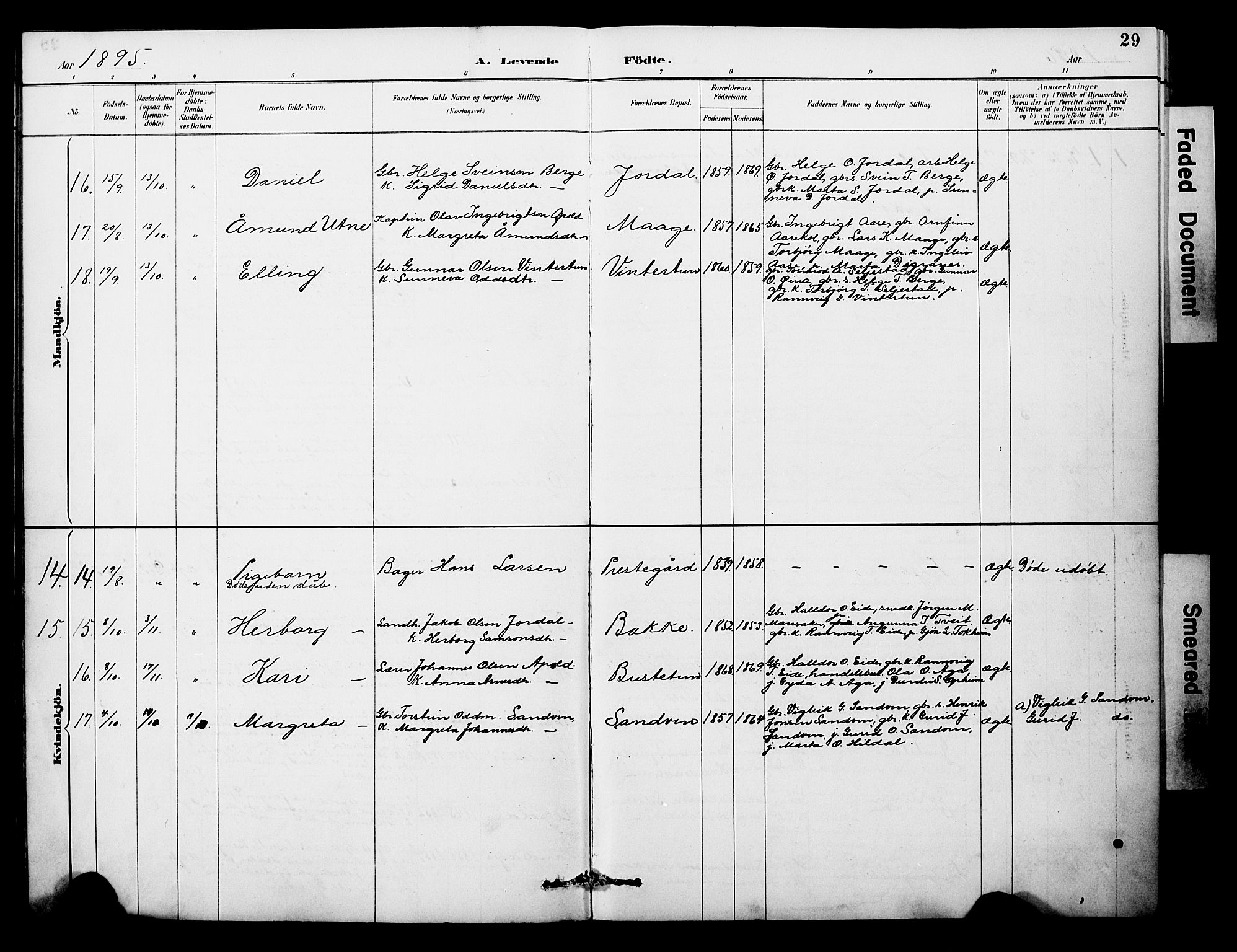 Odda Sokneprestembete, AV/SAB-A-77201/H/Hab: Parish register (copy) no. A 7, 1887-1912, p. 29