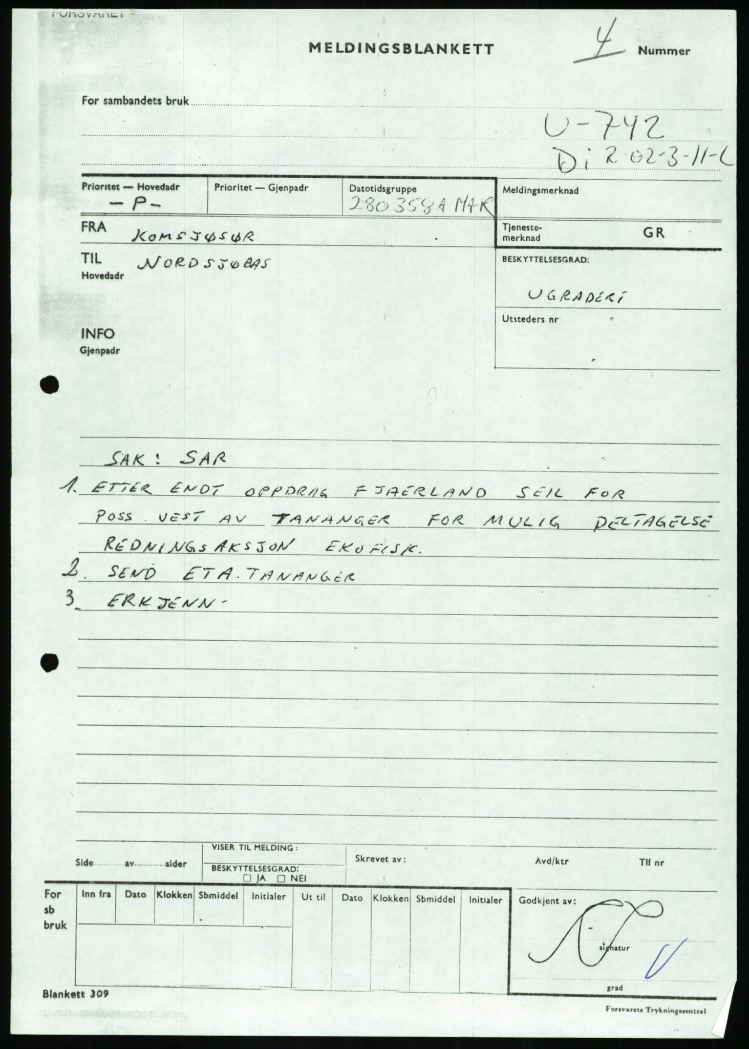 Justisdepartementet, Granskningskommisjonen ved Alexander Kielland-ulykken 27.3.1980, RA/S-1165/D/L0017: P Hjelpefartøy (Doku.liste + P1-P6 av 6)/Q Hovedredningssentralen (Q0-Q27 av 27), 1980-1981, p. 145
