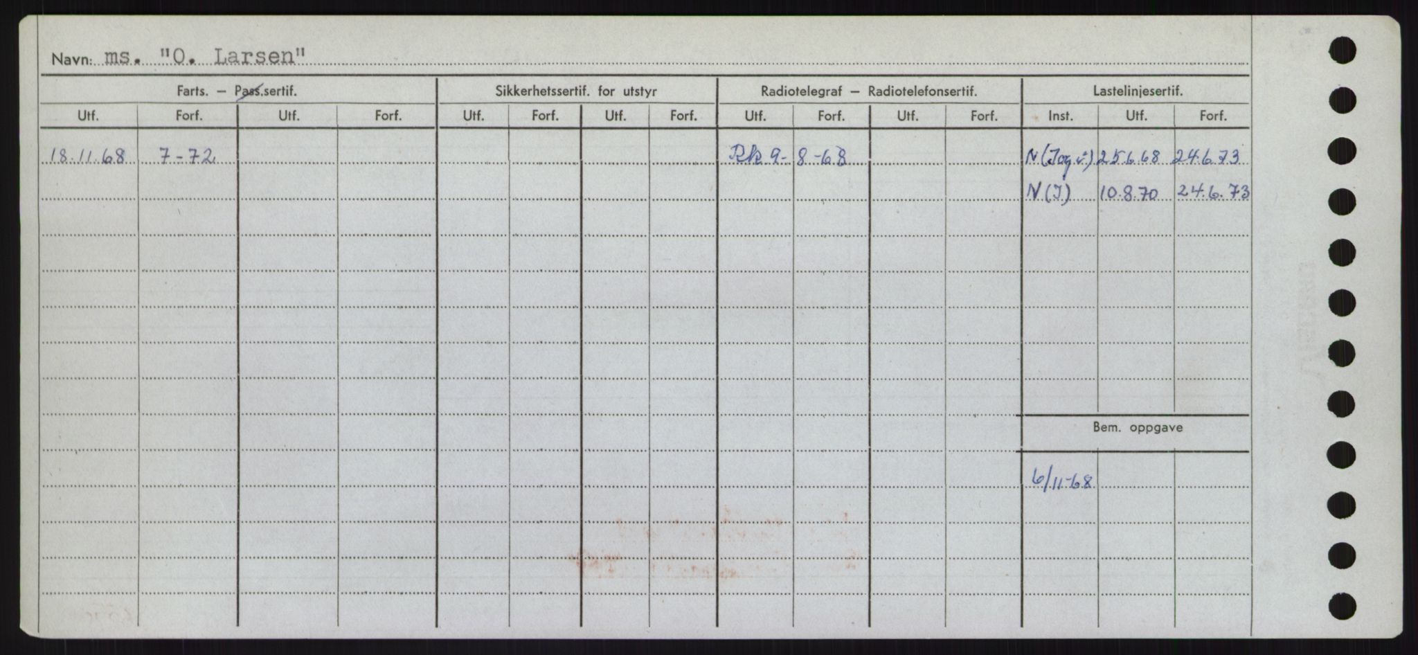 Sjøfartsdirektoratet med forløpere, Skipsmålingen, RA/S-1627/H/Hd/L0028: Fartøy, O, p. 16