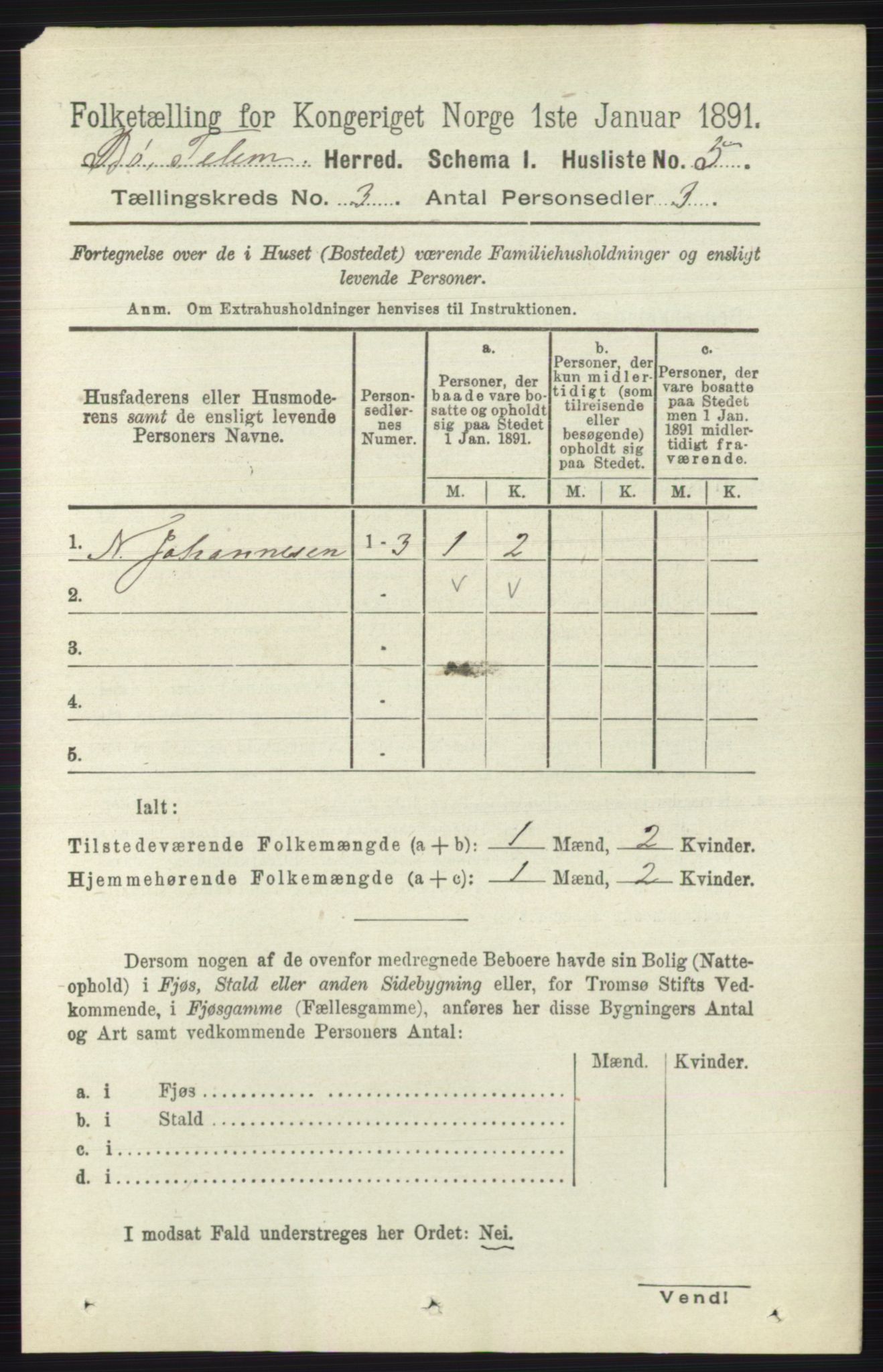 RA, 1891 census for 0821 Bø, 1891, p. 980