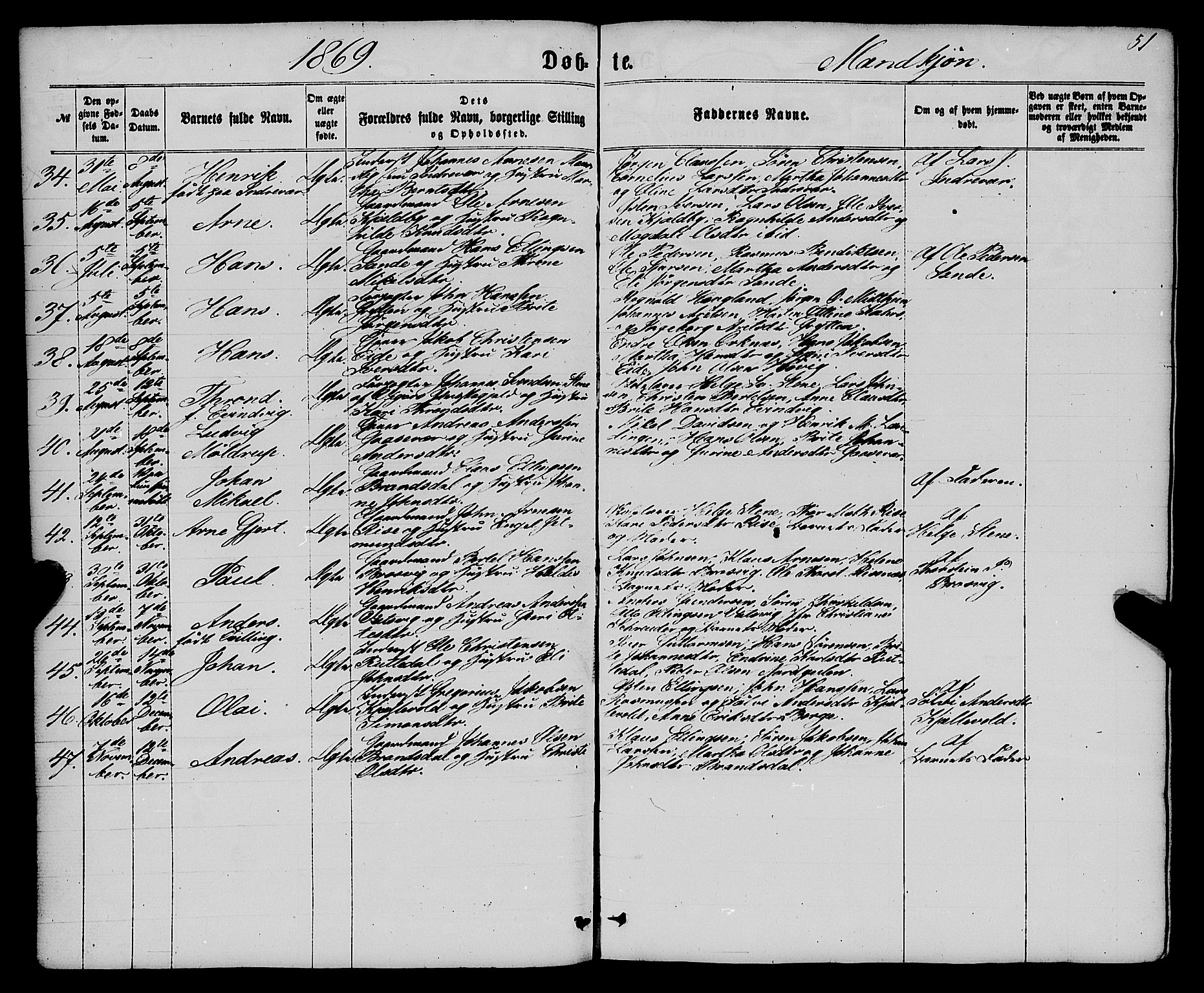 Gulen sokneprestembete, AV/SAB-A-80201/H/Haa/Haaa/L0022: Parish register (official) no. A 22, 1859-1869, p. 51