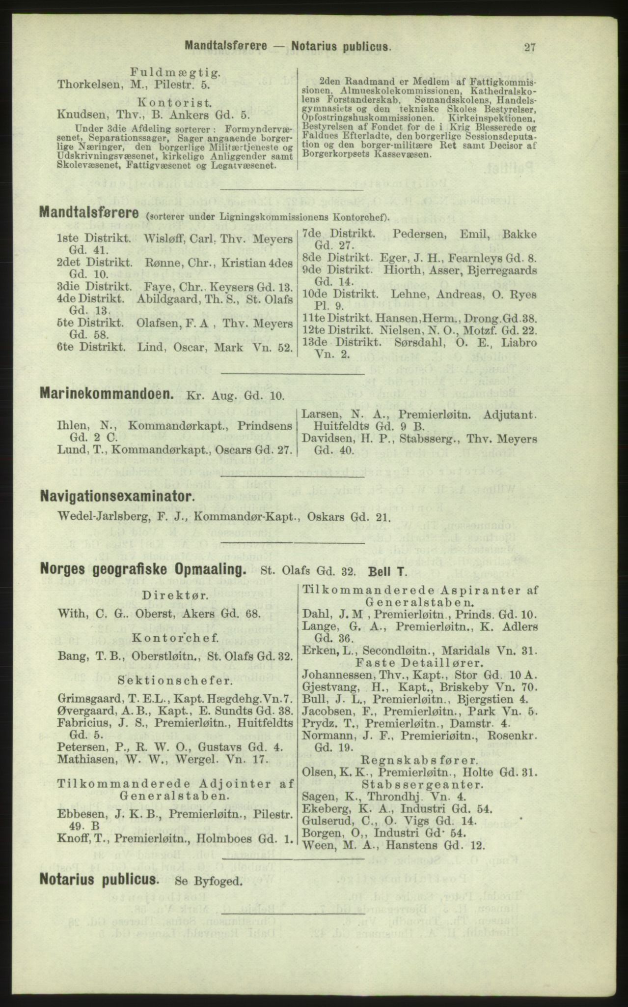 Kristiania/Oslo adressebok, PUBL/-, 1884, p. 27