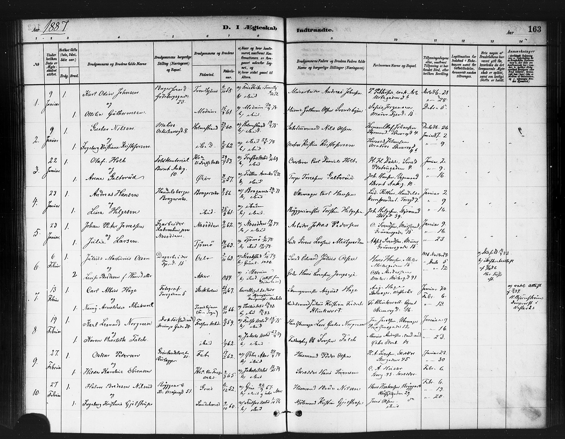 Jakob prestekontor Kirkebøker, SAO/A-10850/F/Fa/L0004: Parish register (official) no. 4, 1880-1894, p. 163