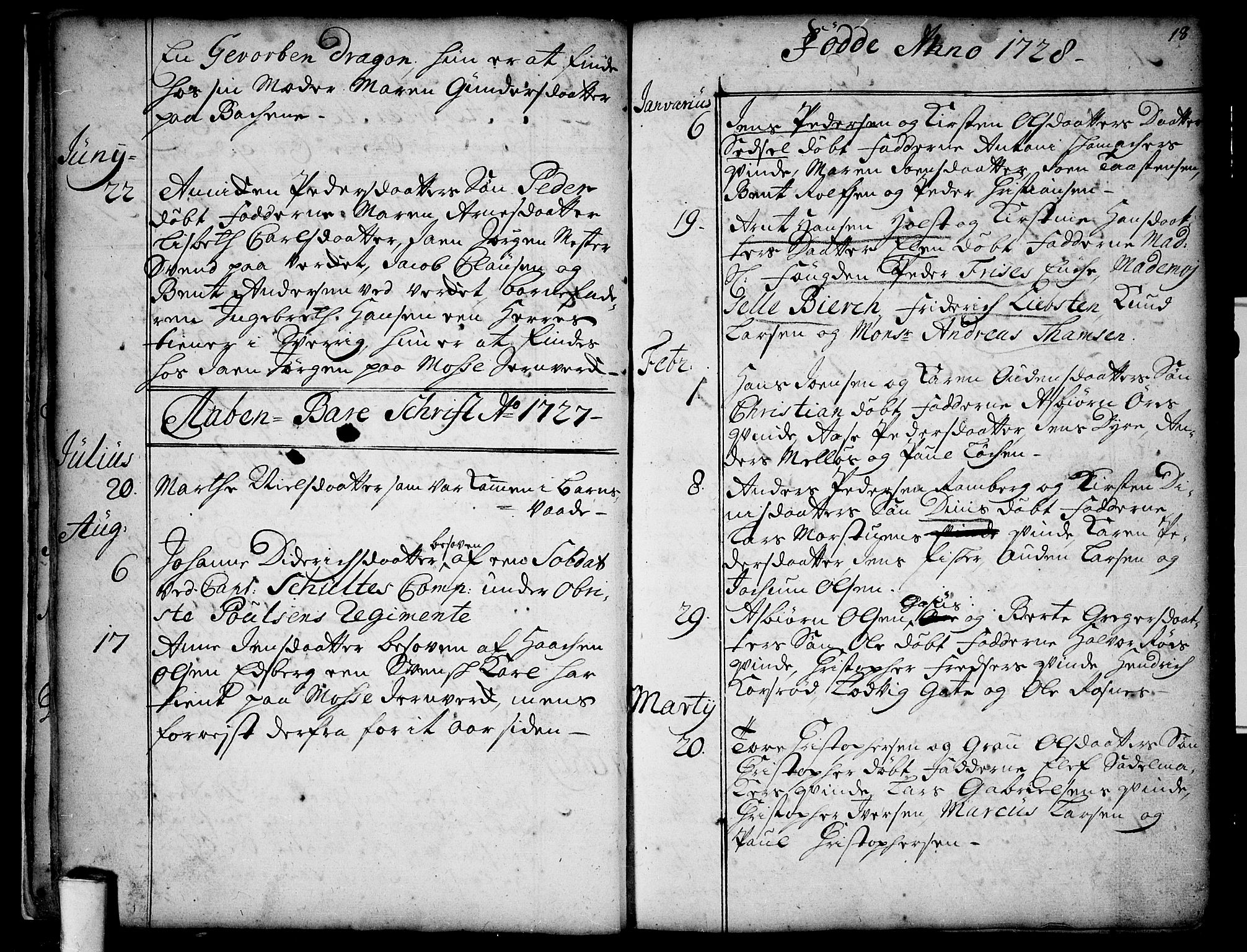 Moss prestekontor Kirkebøker, SAO/A-2003/F/Fa/L0001: Parish register (official) no. I 1, 1725-1752, p. 18