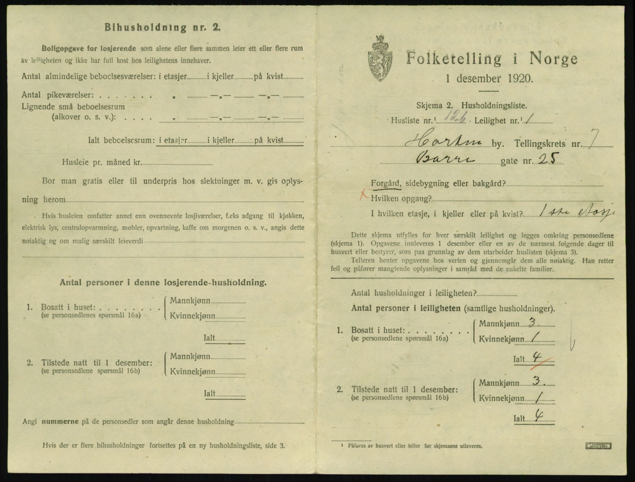 SAKO, 1920 census for Horten, 1920, p. 7655