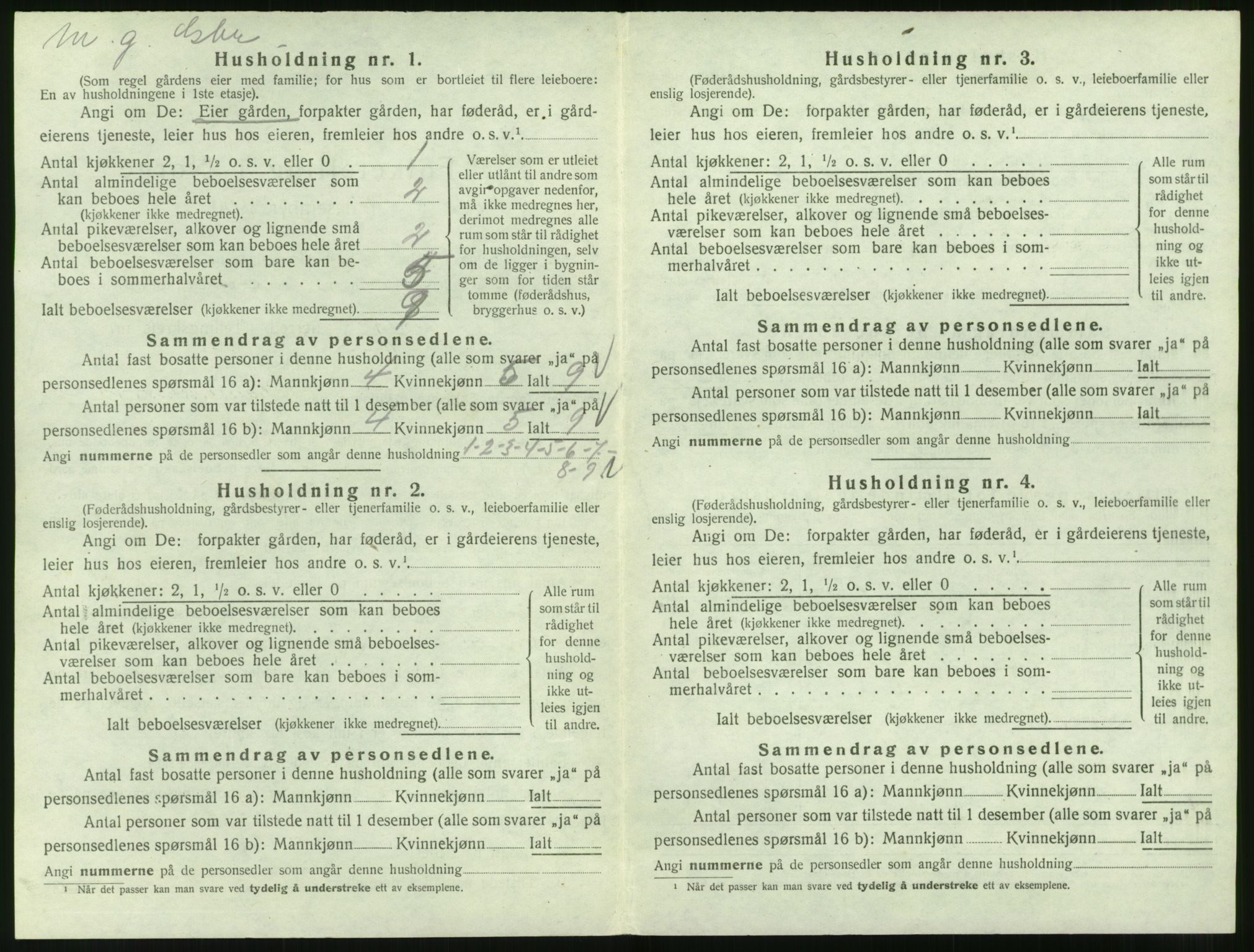 SAT, 1920 census for Veøy, 1920, p. 744