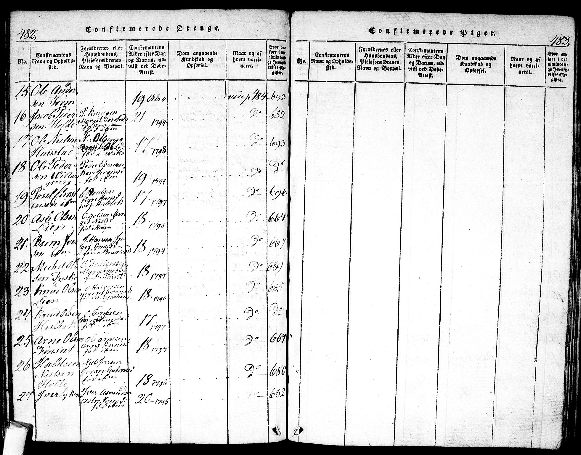 Nes kirkebøker, AV/SAKO-A-236/F/Fa/L0007: Parish register (official) no. 7, 1815-1823, p. 482-483